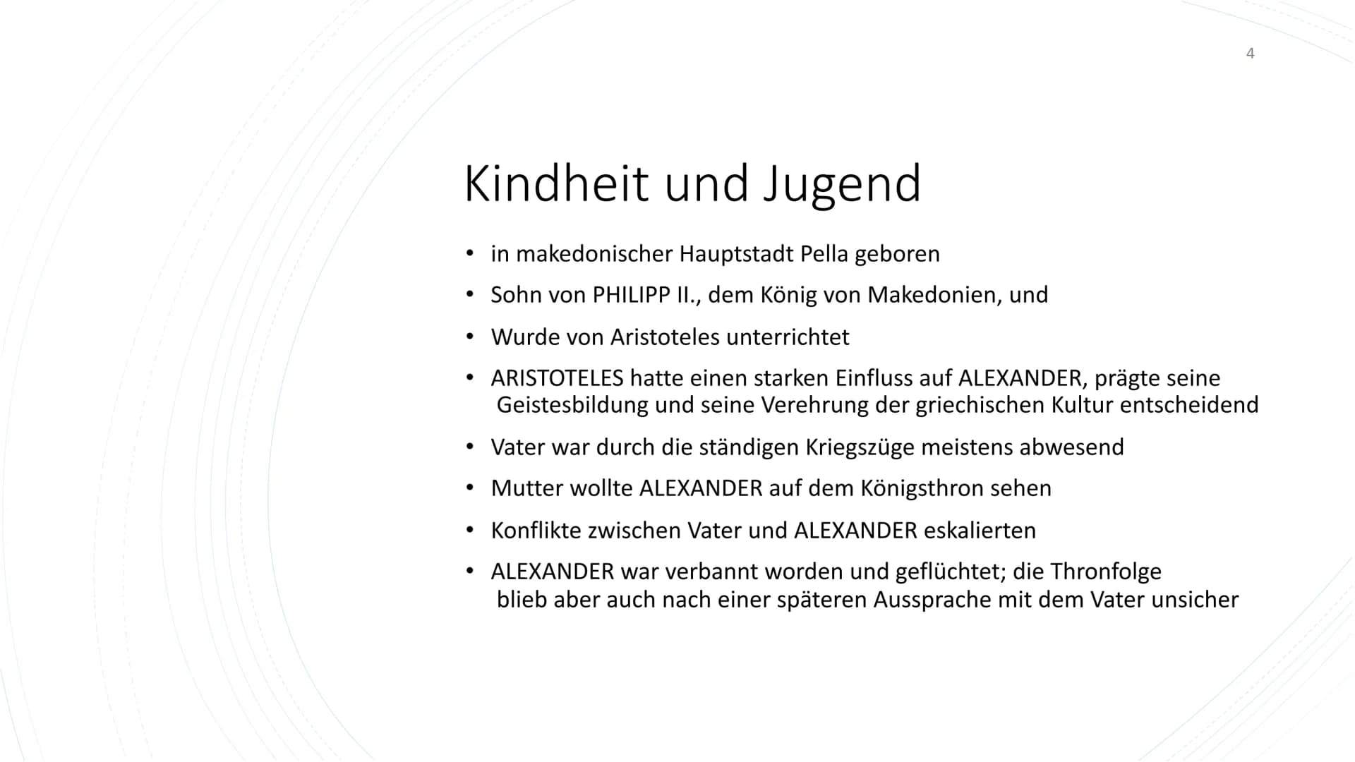 # Alexander der Große und Bukephalos - Handout
## 1 Allgemeines
* ALEXANDER DER GROSSE (356-323 v. Chr.)
* König von Makedonien
* war eine