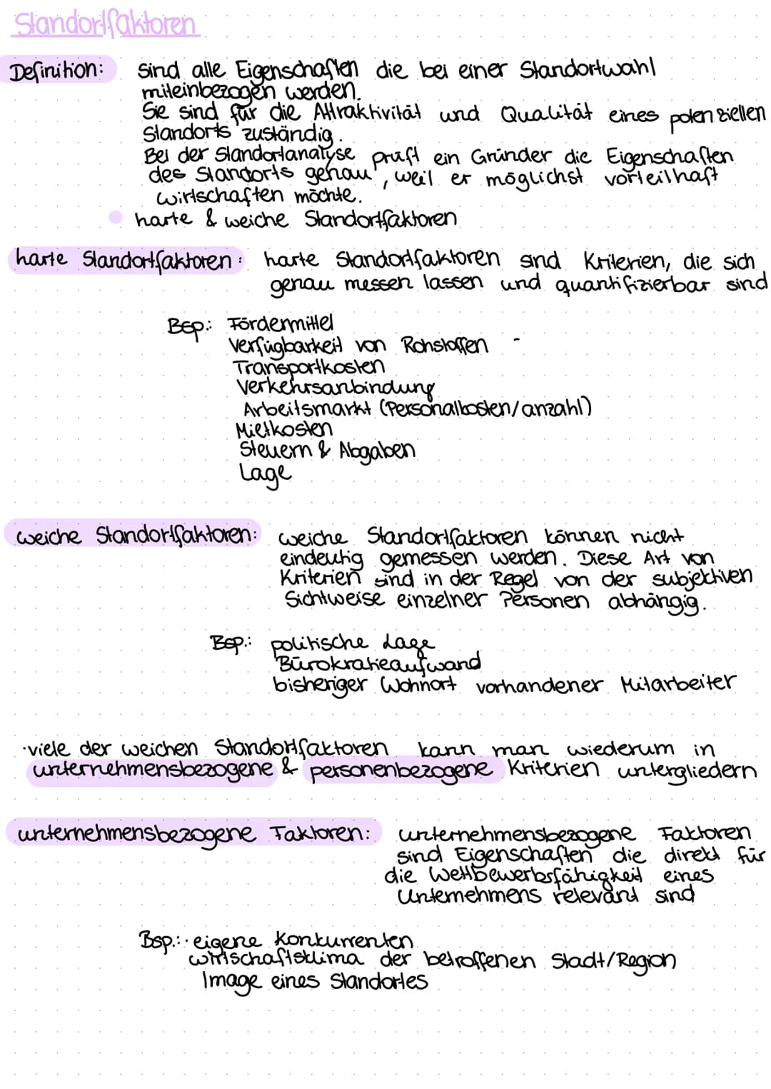 # Standortfaktoren
**Definition:** sind alle Eigenschaften die bei einer Standortwahl
miteinbezogen werden.
Sie sind für die Attraktivität