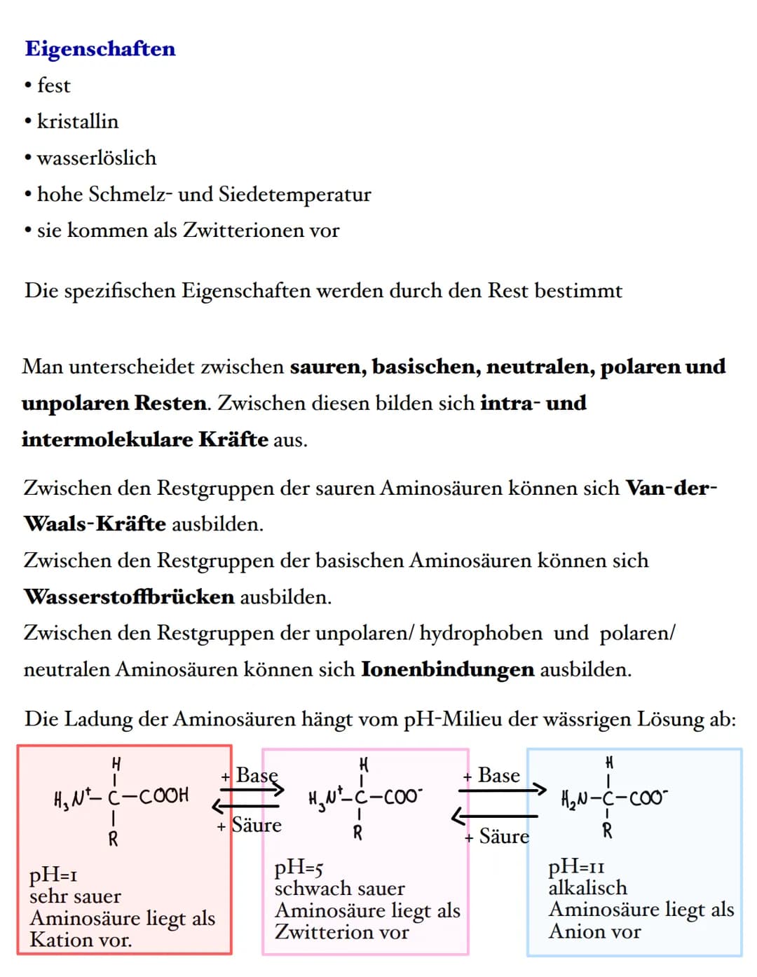# Aminosäuren
* 20 proteinogene Aminosäuren (sind regelmäßig am Aufbau von Proteinen beteiligt)
Alanin (Ala)
Arginin (Arg)
Asparagin (Asn)