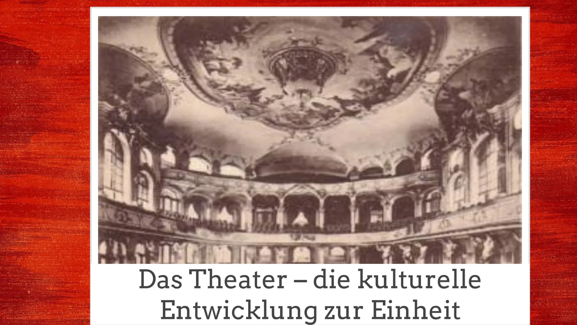 Denise Berger
Lk Deutsch
Fr. Steppat
Berlin, 15.02.2021
# Das Theater - die kulturelle Entwicklung zur Einheit
## Gliederung:
1. Drama
2