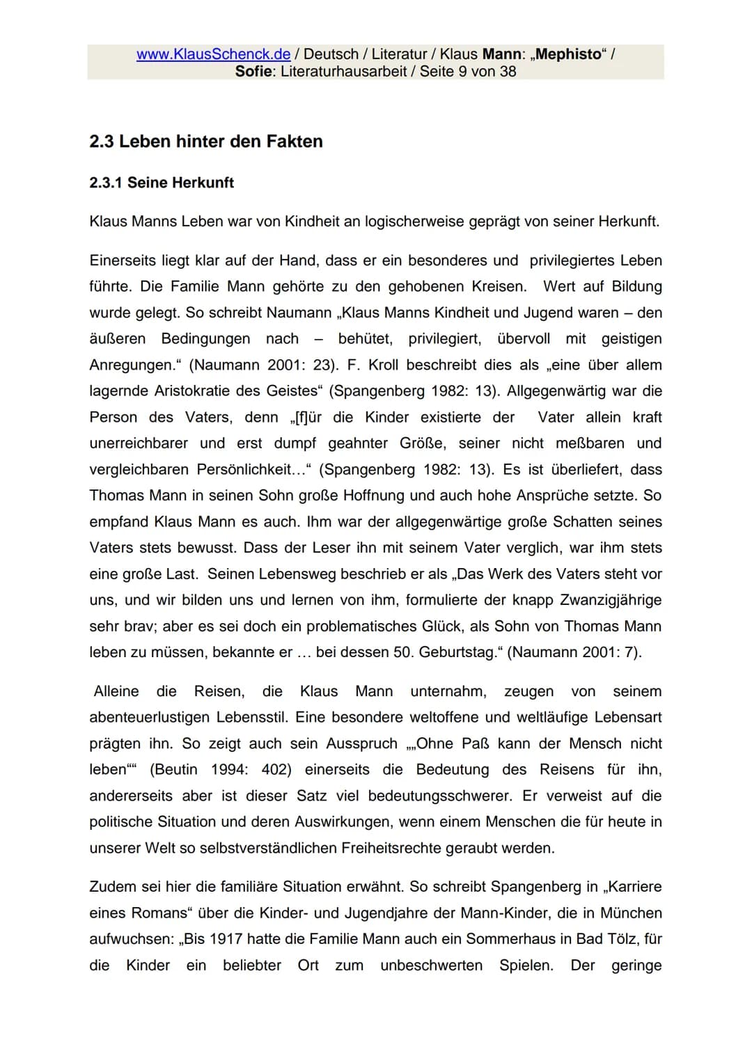 www.KlausSchenck.de / Deutsch / Literatur / Klaus Mann: „Mephisto" /
Sofie: Literaturhausarbeit / Seite 1 von 38
## „Mephisto"
MEPHISTO
#