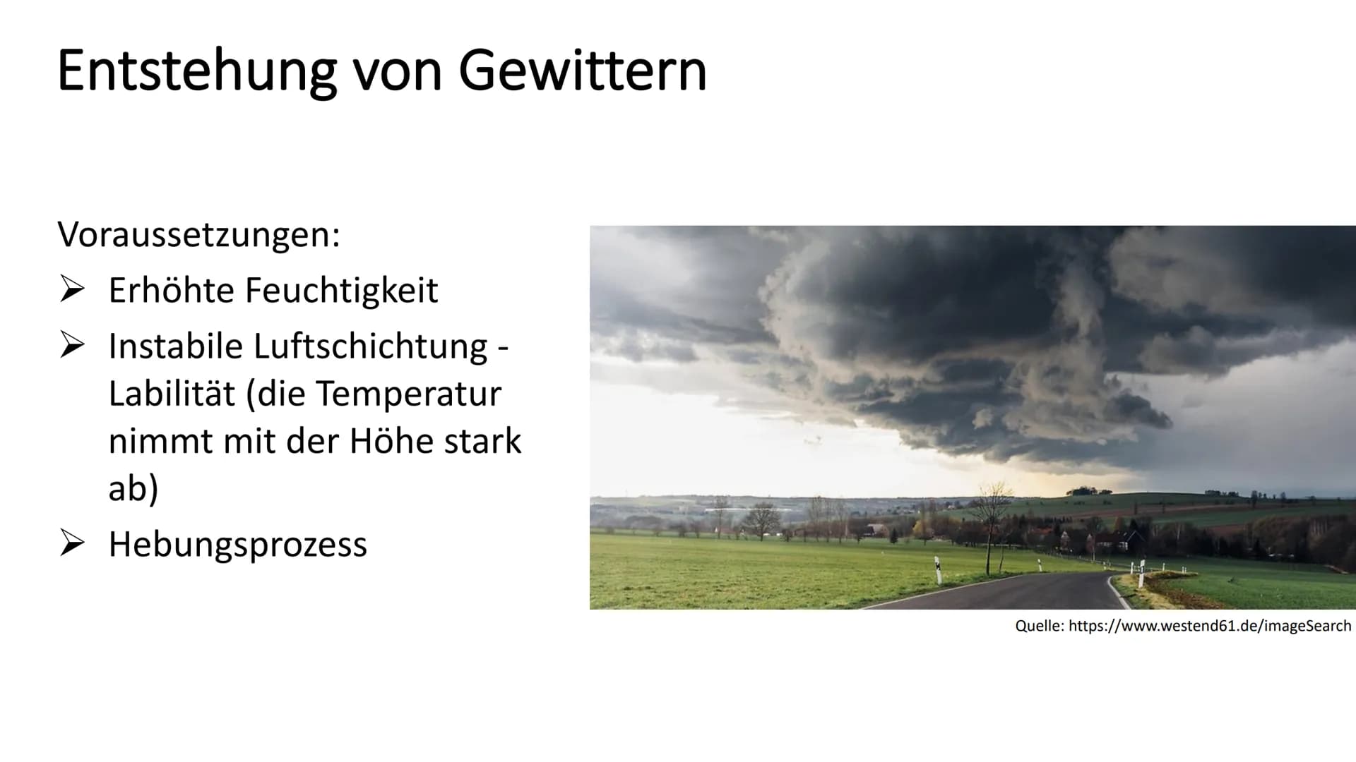 # Gewitter
GFS Physik von ...,
Klasse 8b # Inhalt
- Was ist ein Gewitter
- Entstehung von Gewittern
- Entstehung einer Gewitterwolke
- Lebe