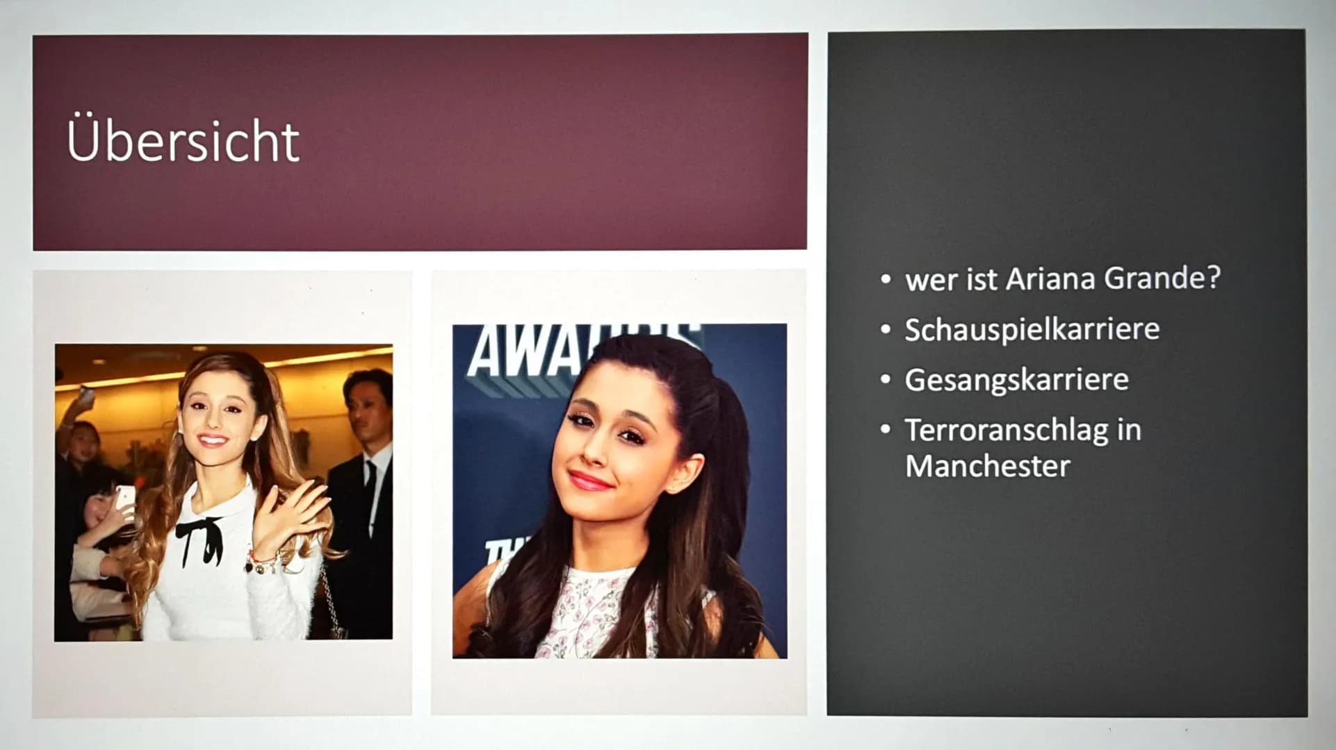 Neue Folie
Layout
F K U A.. AA= =|
# Terroranschlag in Manchester
22.05.2017 – Terroranschlag auf ihrem Konzert in Manchester
* über 800
