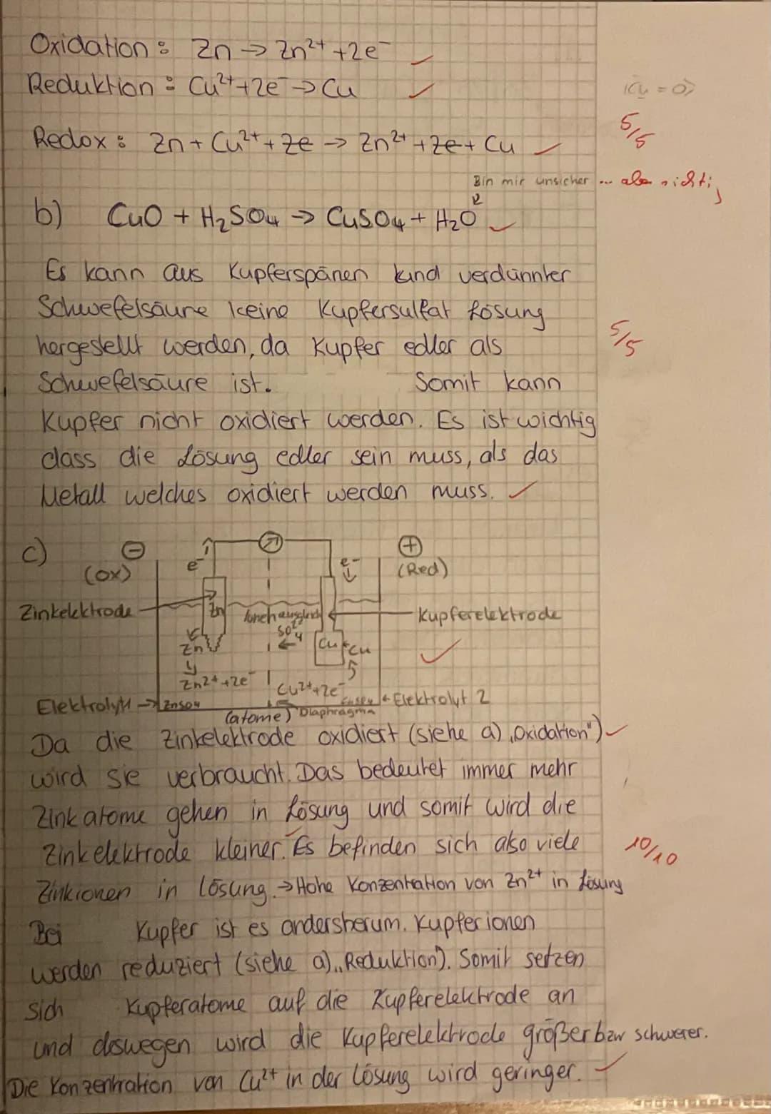 # Chemie klausur
110.21
## Aufgabe 18
a)
### Redoxpotentiale:
$Fe^{3+}_{(aq)} + e^{-} \rightarrow Fe^{2+}_{(aq)}$ ✓ $U^0_H (V) = +0,77 V$ ✓