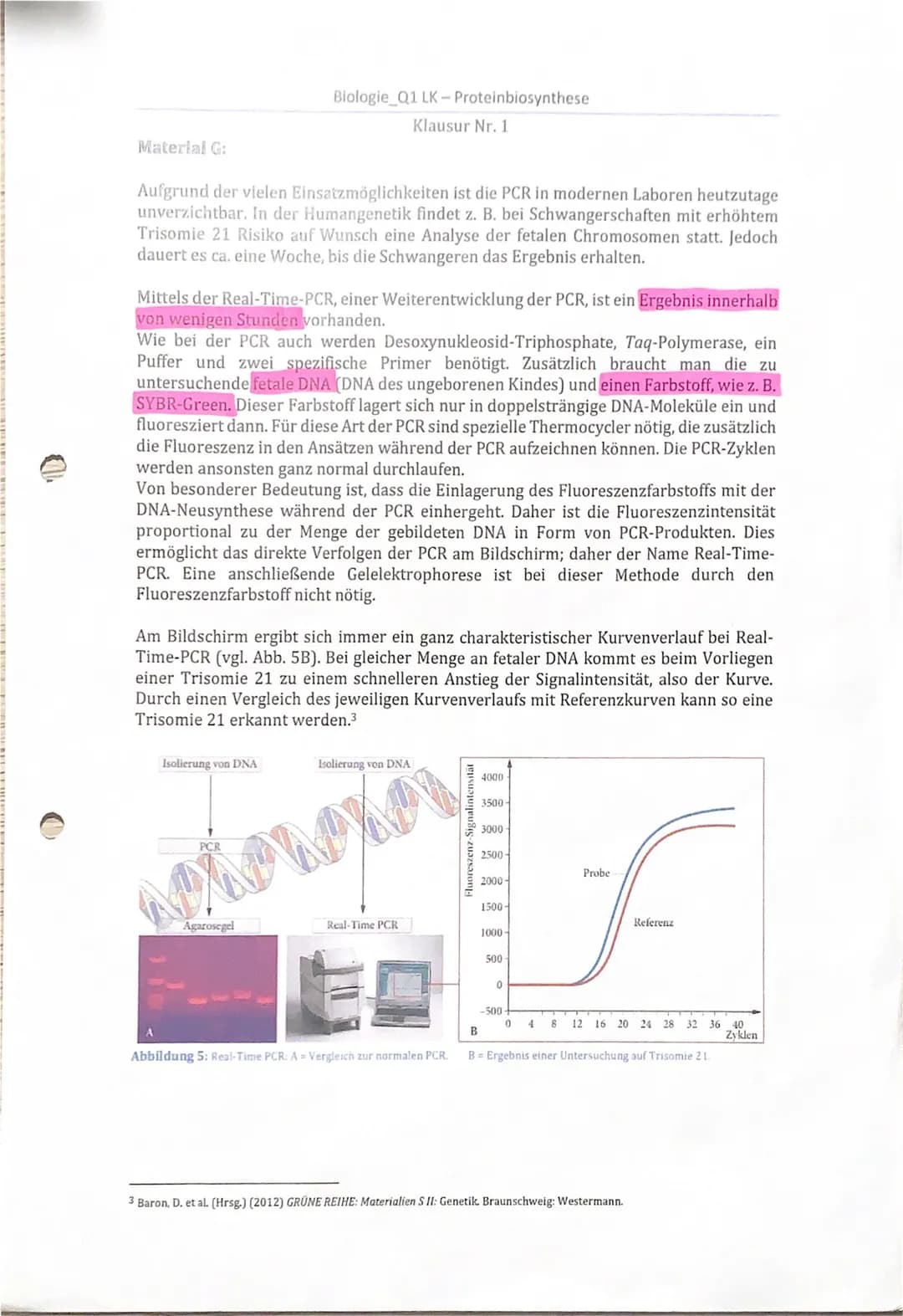 Achte auf eine ordentliche und lesbare Schrift.
Viel Erfolg!
## Teil I: Replikation der DNA
### Aufgaben:
1.1 Ordnen Sie den Buchstaben