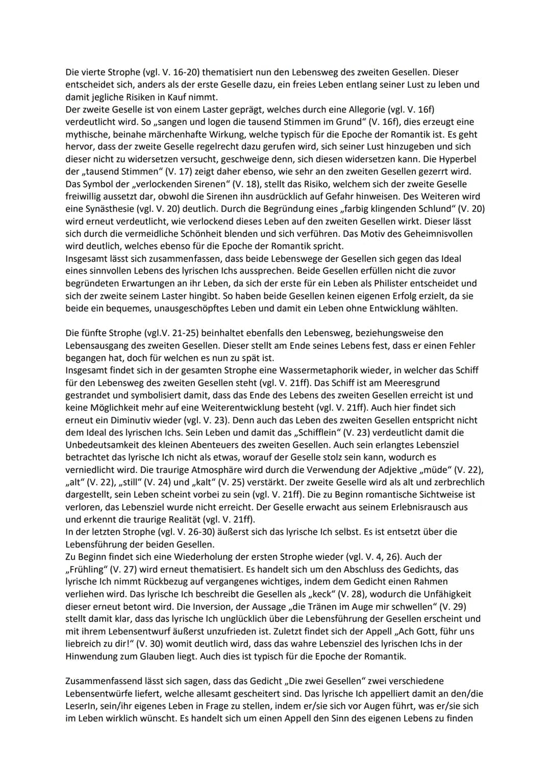 Die zwei Gesellen - Joseph von Eichendorff (1788-1857): Analyse
Das Gedicht „Die zwei Gesellen“, welches von Joseph von Eichendorff im Jahr