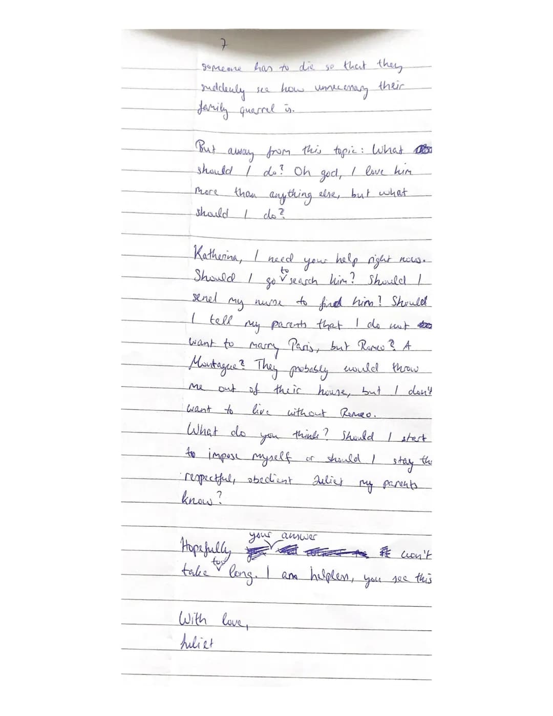 18th March, 2021
3. Englischklausur
Q1.2 LK EN/De
Romeo and Juliet by William Shakespeare, Act I, Scene 5
# Annotations:
91 profane - disho