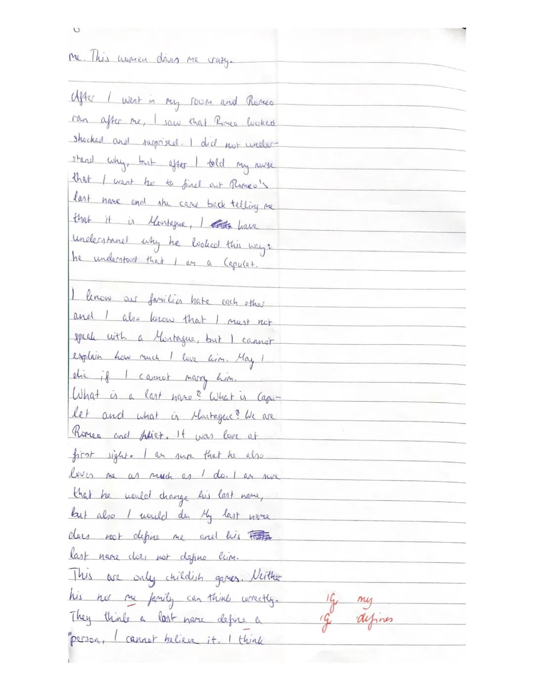 18th March, 2021
3. Englischklausur
Q1.2 LK EN/De
Romeo and Juliet by William Shakespeare, Act I, Scene 5
# Annotations:
91 profane - disho