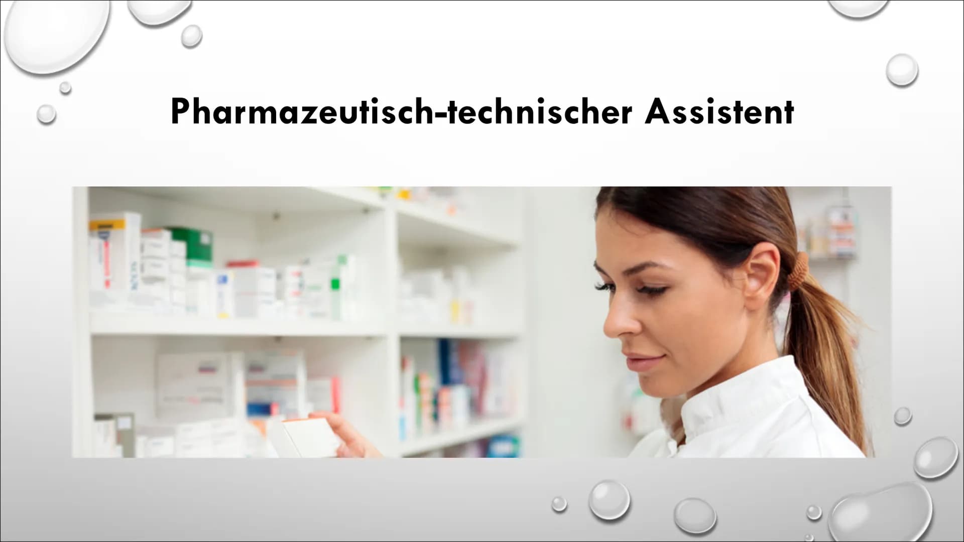 Pharmazeutisch-technischer Assistent # Gliederung
* Studium
* Tätigkeitsbereiche
* Tätigkeitsfelder
* Gehälter
* Vor - Nachteile # Ablauf de