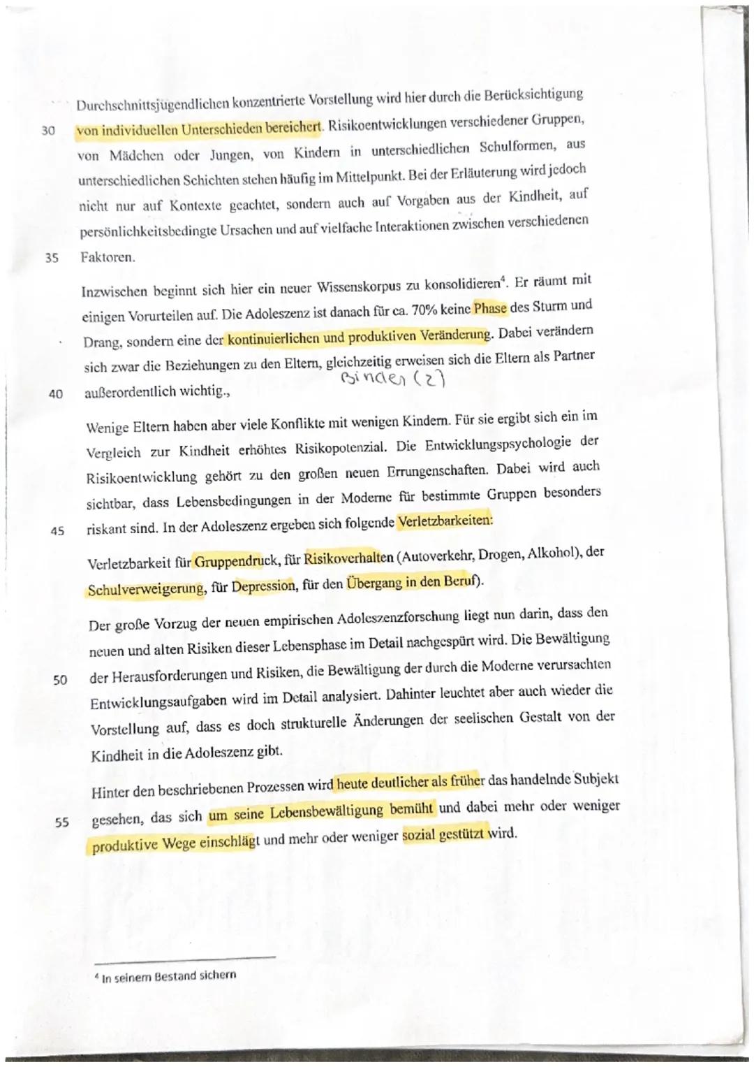 Textgrundlage:
Gekürzter Artikel nach: Helmut Fend: Adoleszenz in der Moderne. In: Pädagogik Unterricht,
22. Jahrgang Heft 1, Februar 2002,
