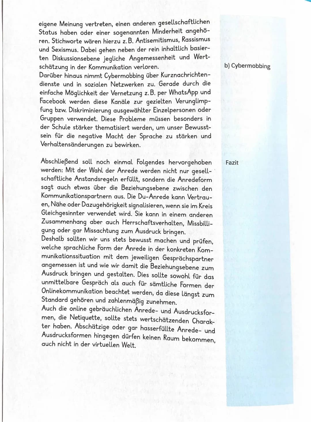 # Beispiellösung
## Netiquette: Angemessene und wertschätzende Kommunikation im Netz
Das Internet bietet Nutzern eine Vielfalt an verschiede