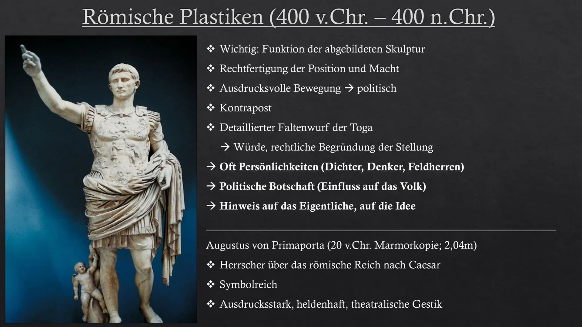 LK Kunst, Frau Beck
Emily Leicht und Amelie Fuchslocher
25.11.2019
# Die Entwicklung der Skulpturen
Von 400 v.Chr. -ins 19. Jahrhundert
## R