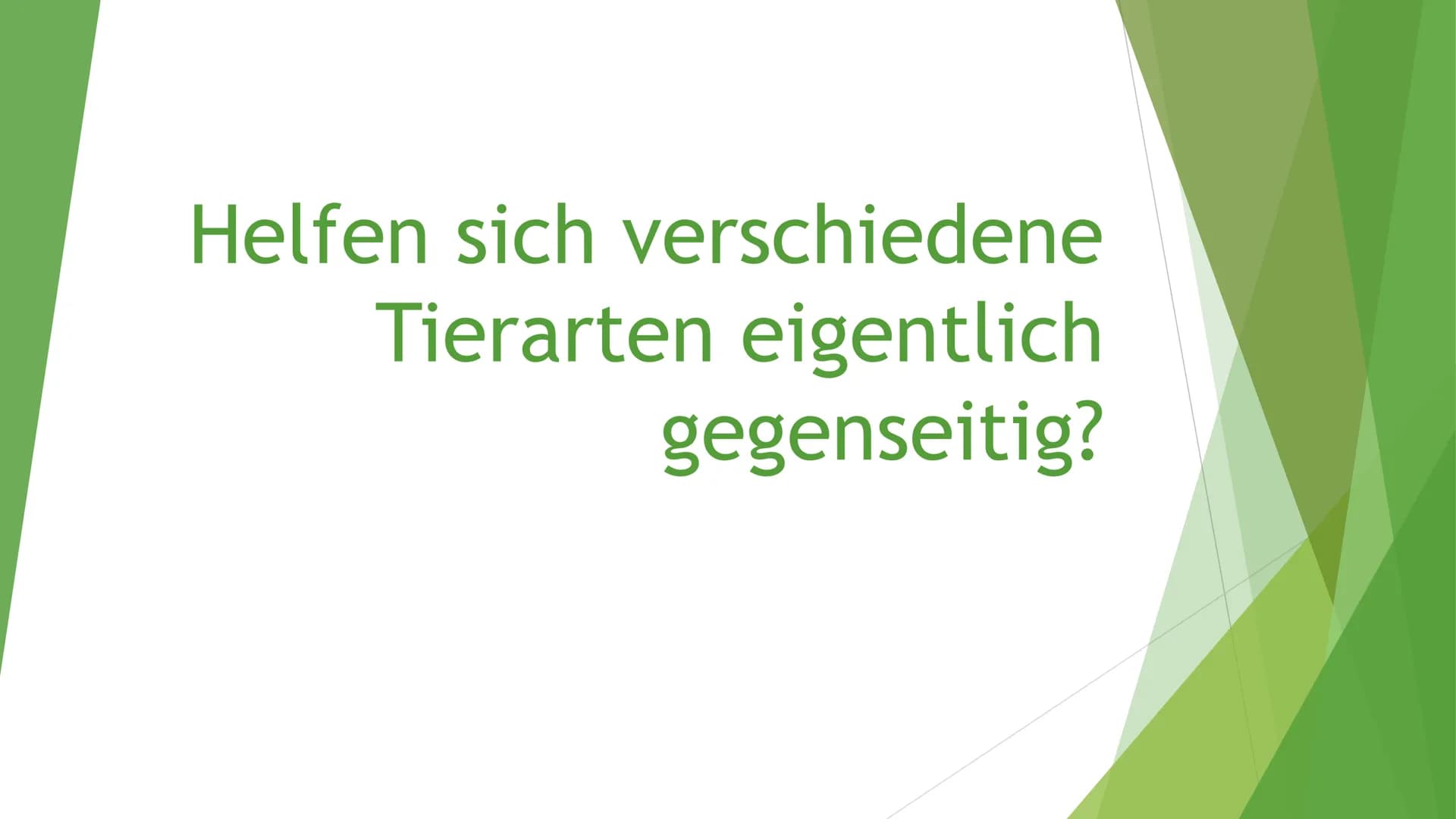 Helfen sich verschiedene
Tierarten eigentlich
gegenseitig? Symbiose zwischen Tieren # Was ist Symbiose überhaupt?
- griechisch: gemeinsam L