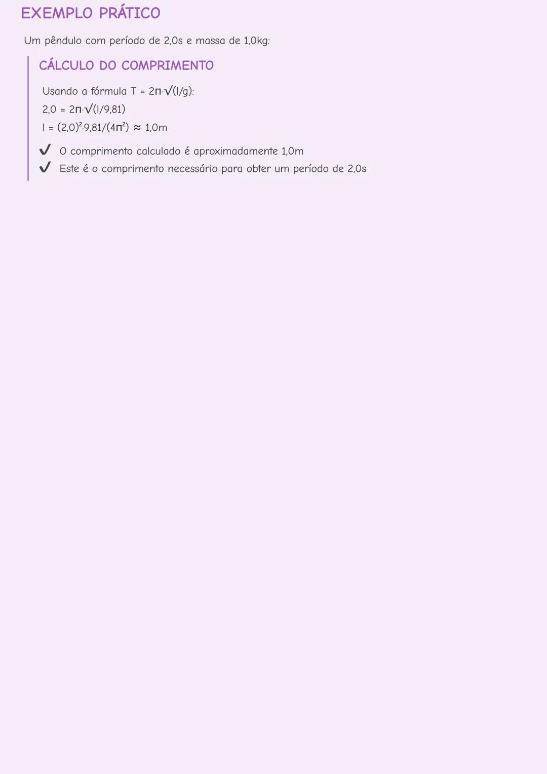 # O PÊNDULO SIMPLES
CONCEITOS FUNDAMENTAIS
O pêndulo simples é um sistema físico composto por uma massa puntiforme suspensa por um fio
ine
