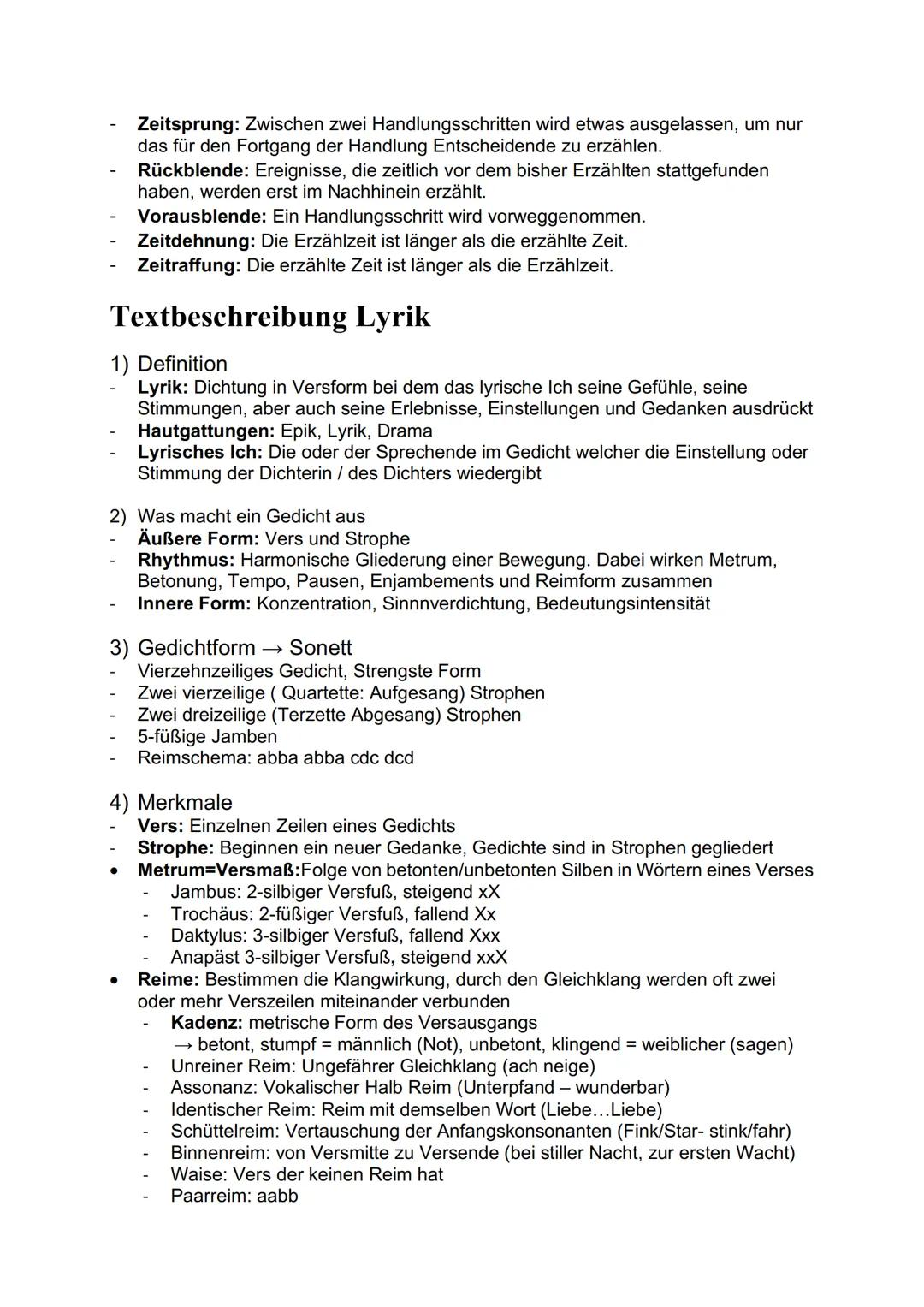 --- OCR Start ---
Deutsch - Grundlagen Textbeschreibung Prosa
1) Elemente
• Einleitung (Pflichtelement):
- TATTE Satz: Titel, Autor, Textsor