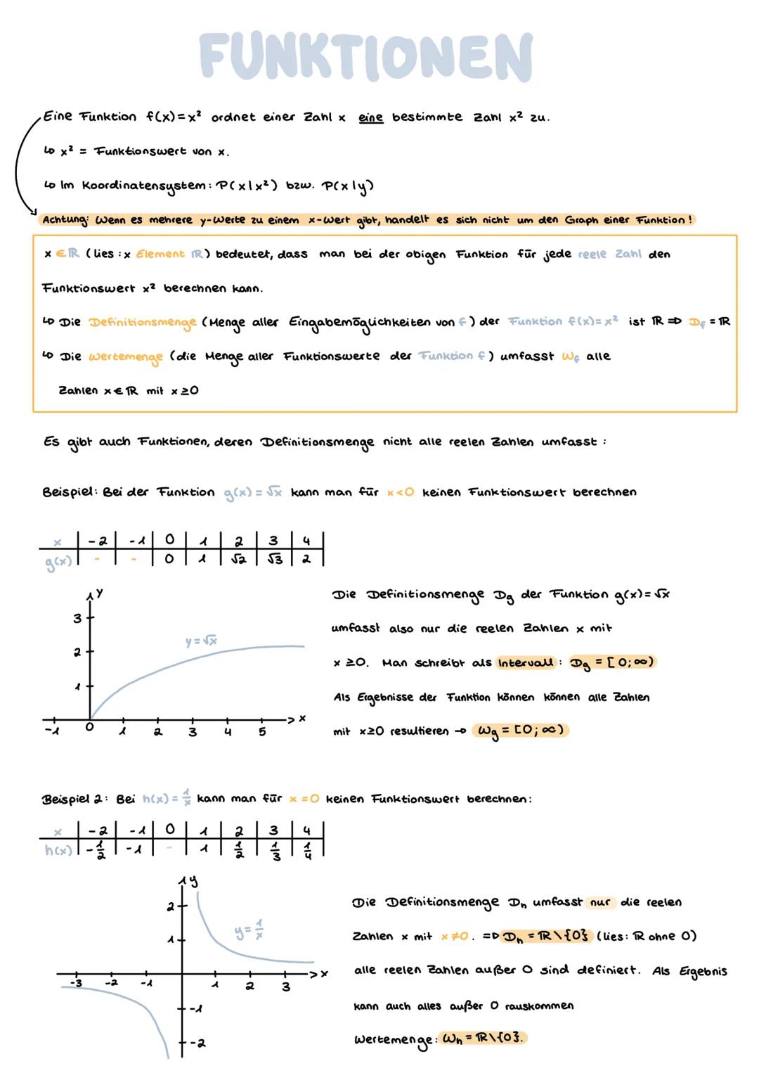 Eine Funktion f(x)=x² ordnet einer Zahl x eine bestimmte Zahl x² zu.
Lo x² = Funktionswert von x.
Lo Im Koordinatensystem: P(x1x²) bzw. P(xl