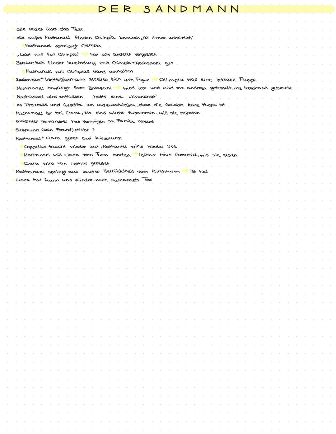# DER SANDMANN
Brief
Nathanael an Lothar:
hat lange nicht geschrieben
etwas entsetzliches ist in mein Leben getreten (vor einigen Tagen)