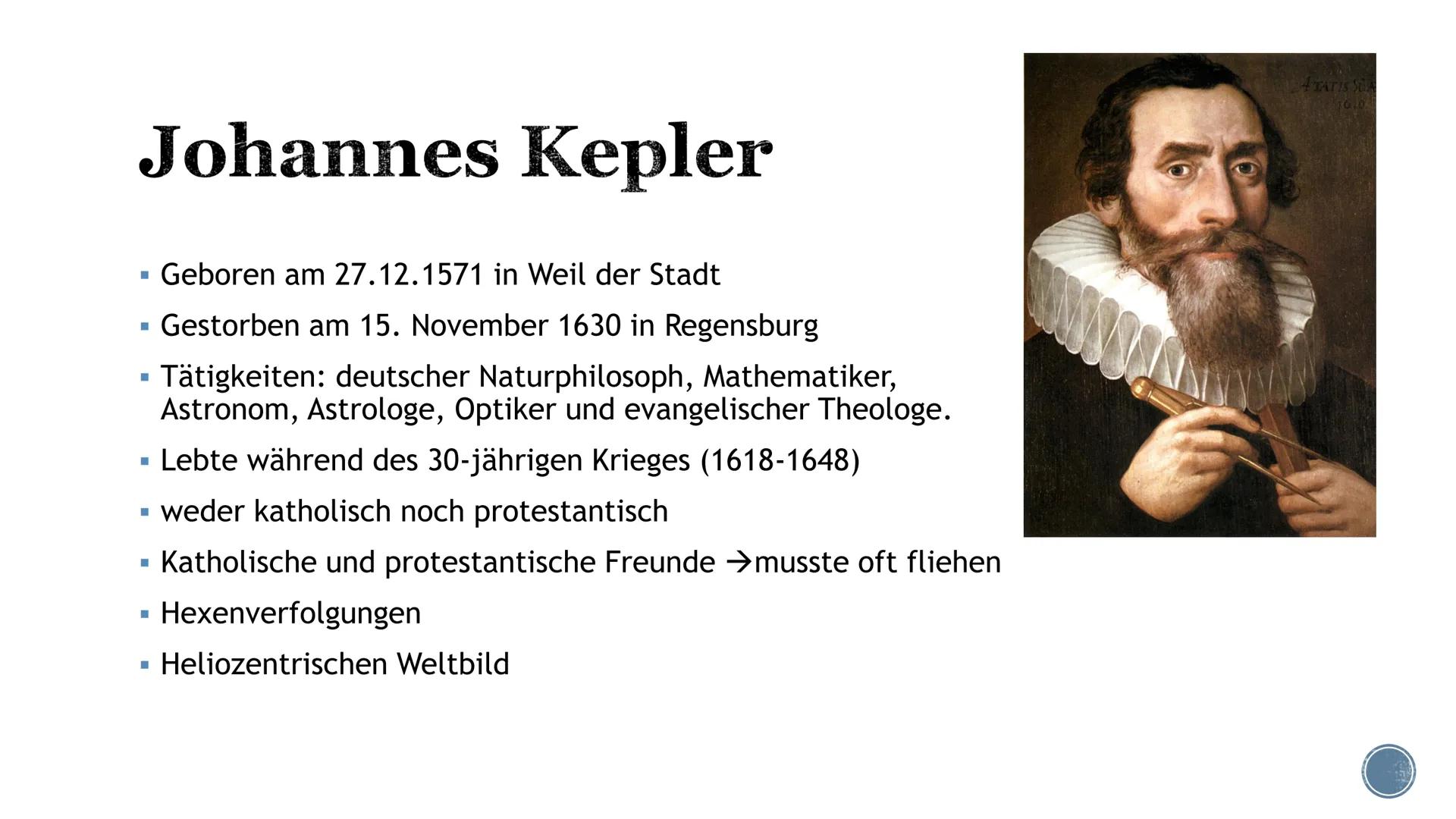 # Keplersche Gesetze - Johannes Kepler
- 1. Gesetz
- 2. Gesetz
- 3. Gesetz
- Zusammenhang # Johannes Kepler
- Geboren am 27.12.1571 in Weil