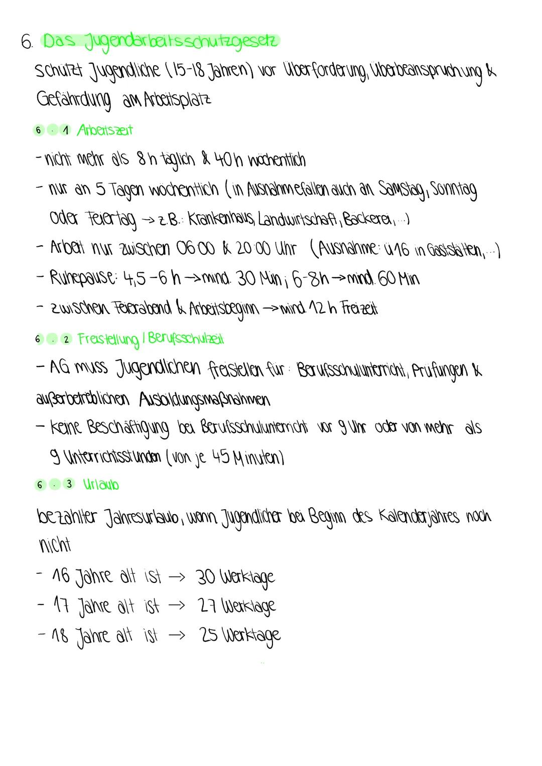 6. Das Jugendarbeitsschutzgesetz
&
Schützt Jugendliche (15-18 Jahren) vor Überforderung, überbeanspruch ung
Gefährdung am Arbeitsplatz
61 Ar