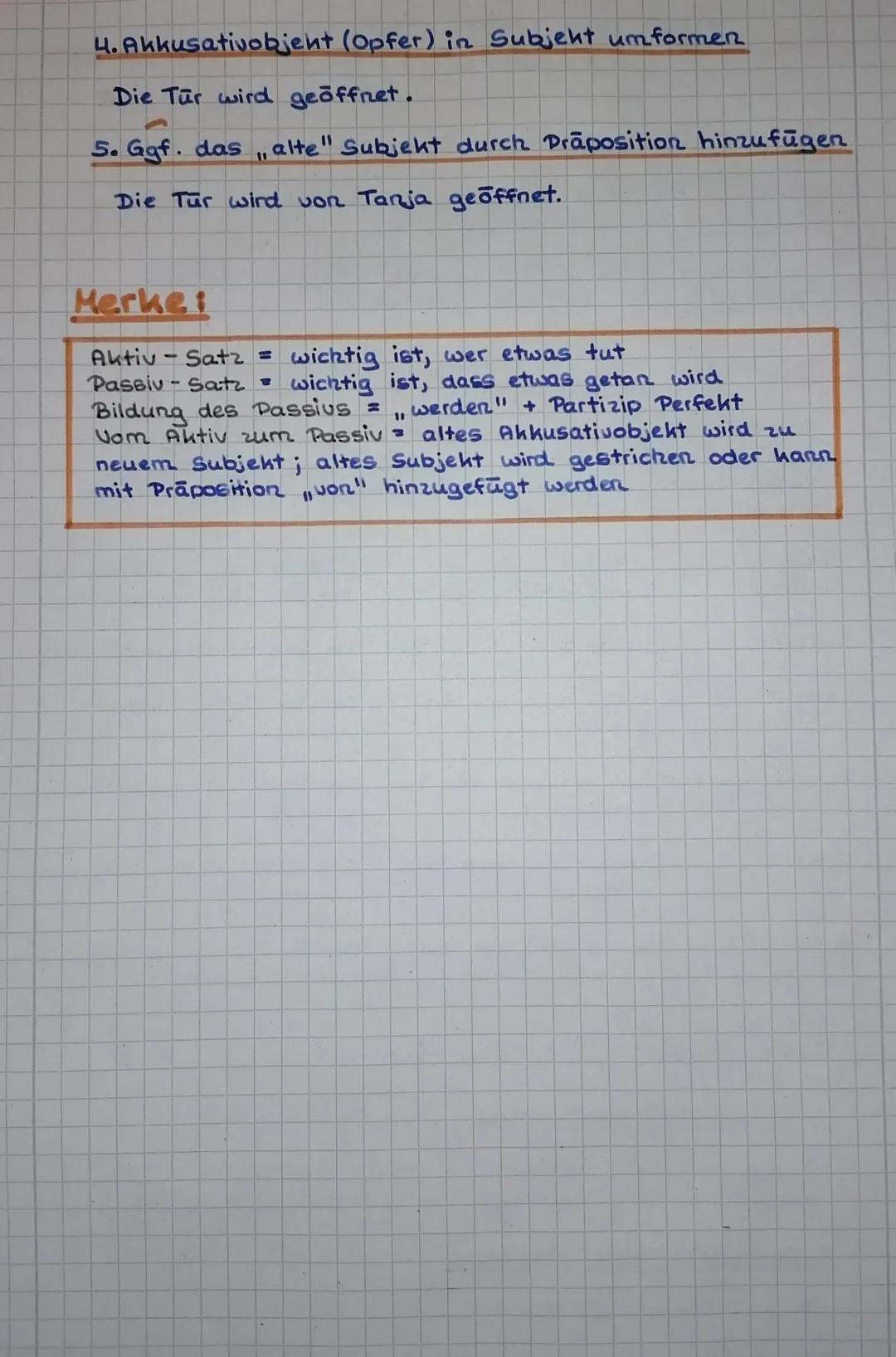 # AKTIV UND PASSIV
1. Bedeutung von Aktiv und Passiv
"Aktiv"- Sätze sagen aus, wer handelt.
Beispiel: Jonas schießt den Bali.
In „Passiv"