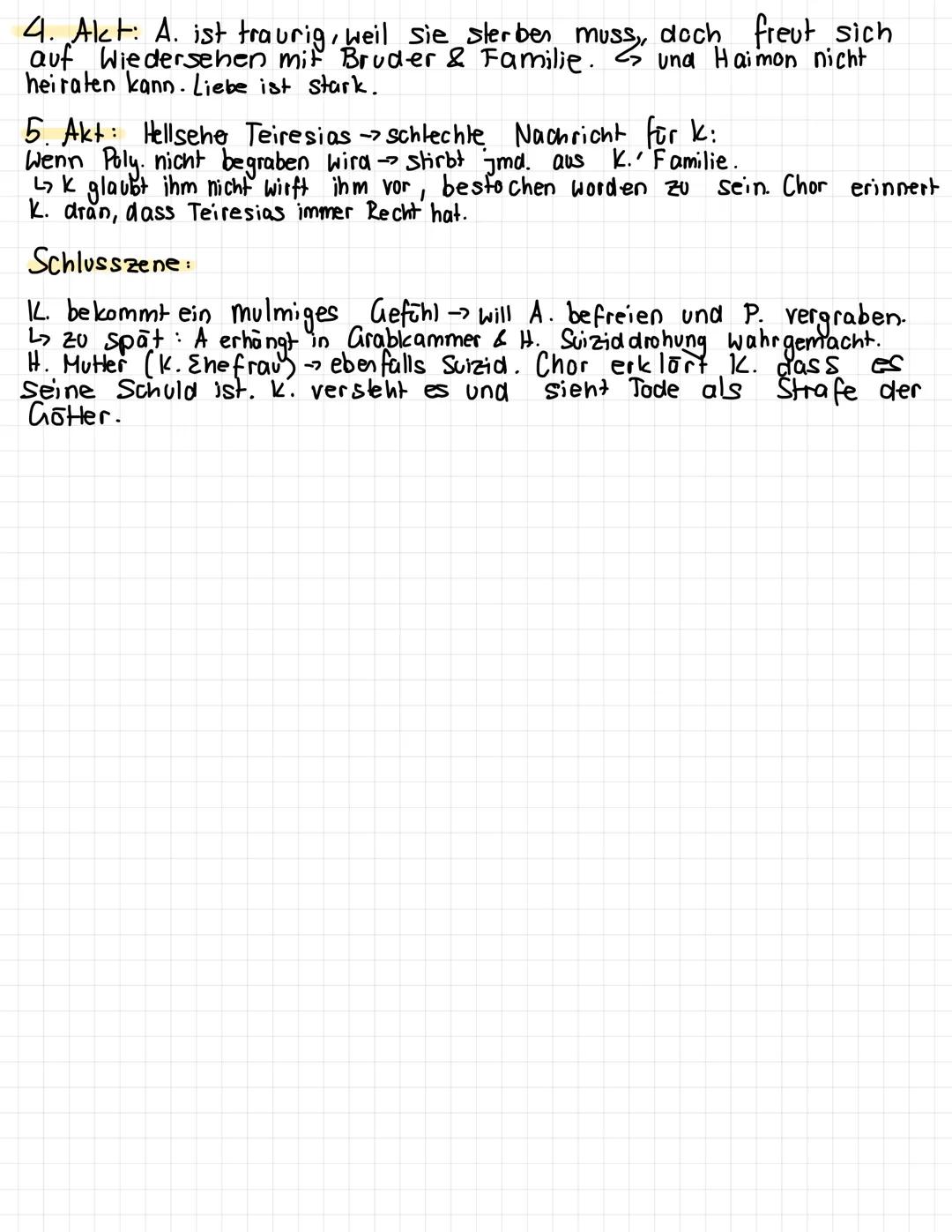 Antigone
Antikes Drama von Sophokles (442 v. Chr.)
Figuren konstellation
♡
Heimon
versucht
zu überzeugen
4₂
Verlobter
verurteilt
A. Zum Tode