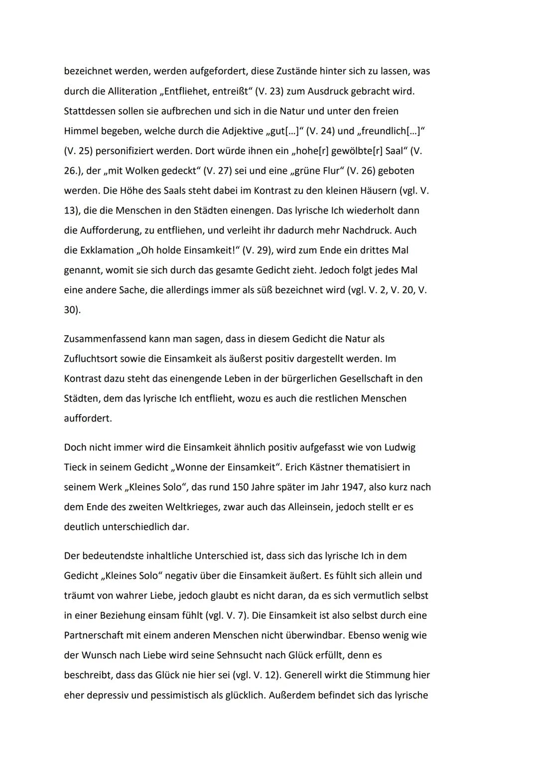 # Übungsaufsatz Interpretieren eines literarischen Textes
Einsamkeit ist ein Gefühl, das meist als negativ empfunden wird. Sie tritt bei vi