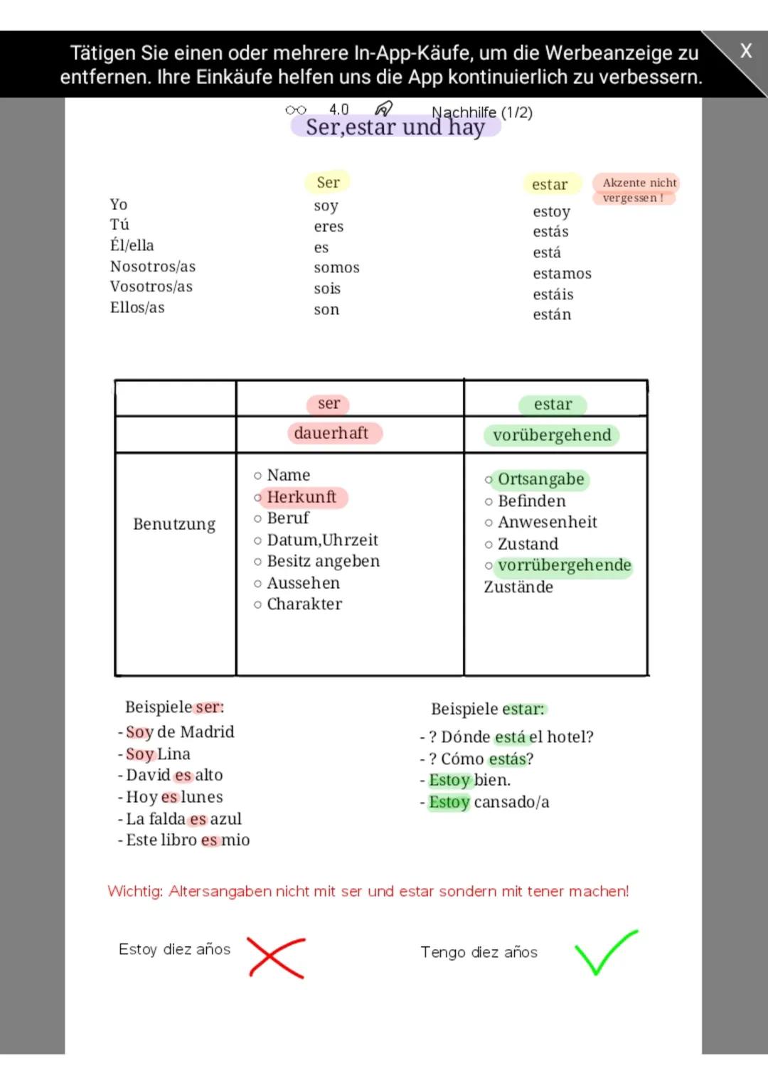Tätigen Sie einen oder mehrere In-App-Käufe, um die Werbeanzeige zu
entfernen. Ihre Einkäufe helfen uns die App kontinuierlich zu verbessern