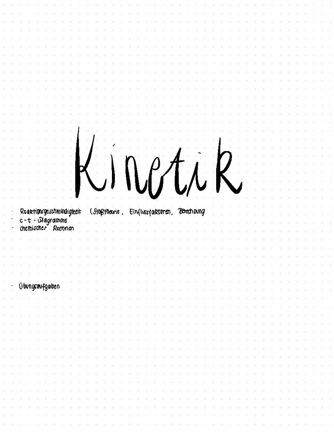 kinetik & chemisches gleichgewicht