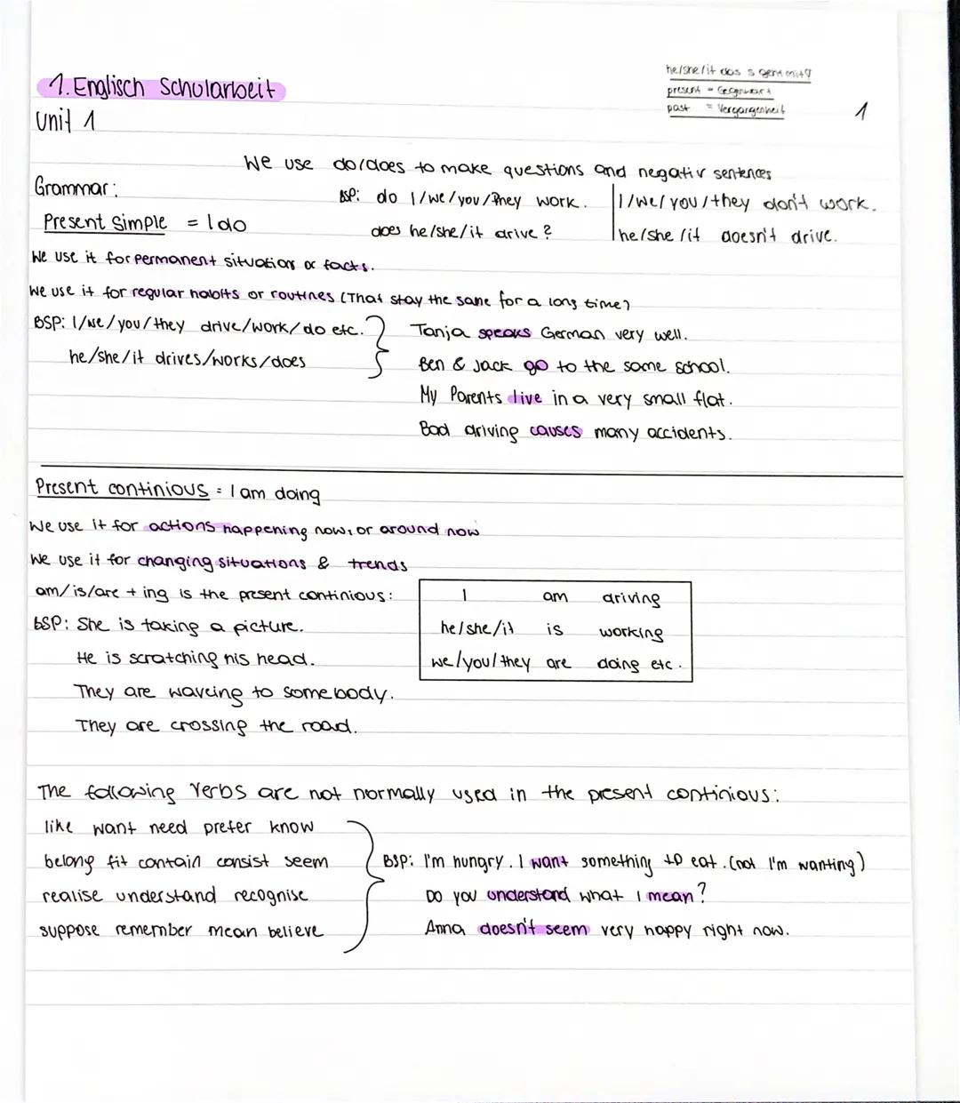 Present Simple/Continious