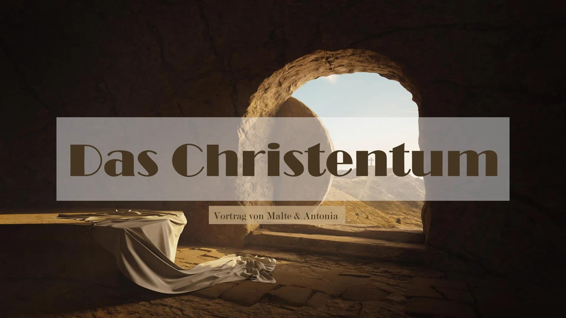 Das Christentum
Vortrag von Malte & Antonia 01
Überblick
02
Jesus Christus
03
Die Bibel
04
Zehn Gebote
Gliederung
Die Bergpredigt 05
Verbind