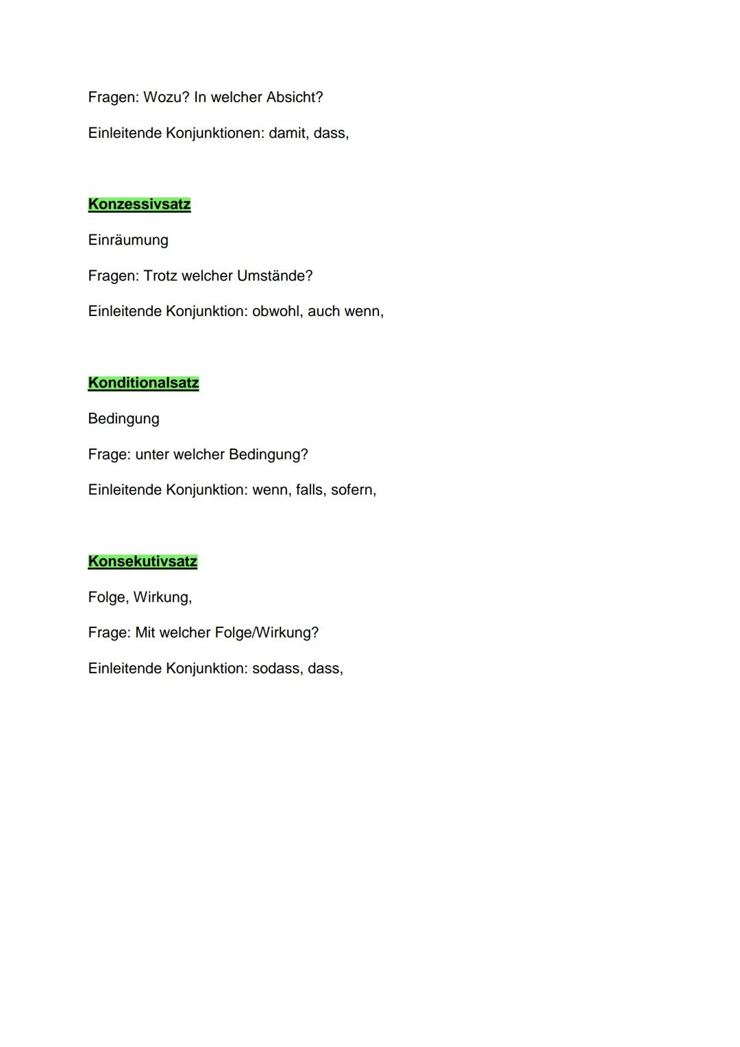 Lokalsatz
Ort, Richtung,
Fragen: Wo? Wohin? Woher?
Einleitente Konjunktionen: wo, wohin
Modalsatz
Art und Weise
Fragen: Wie? Wodurch?
Einlei