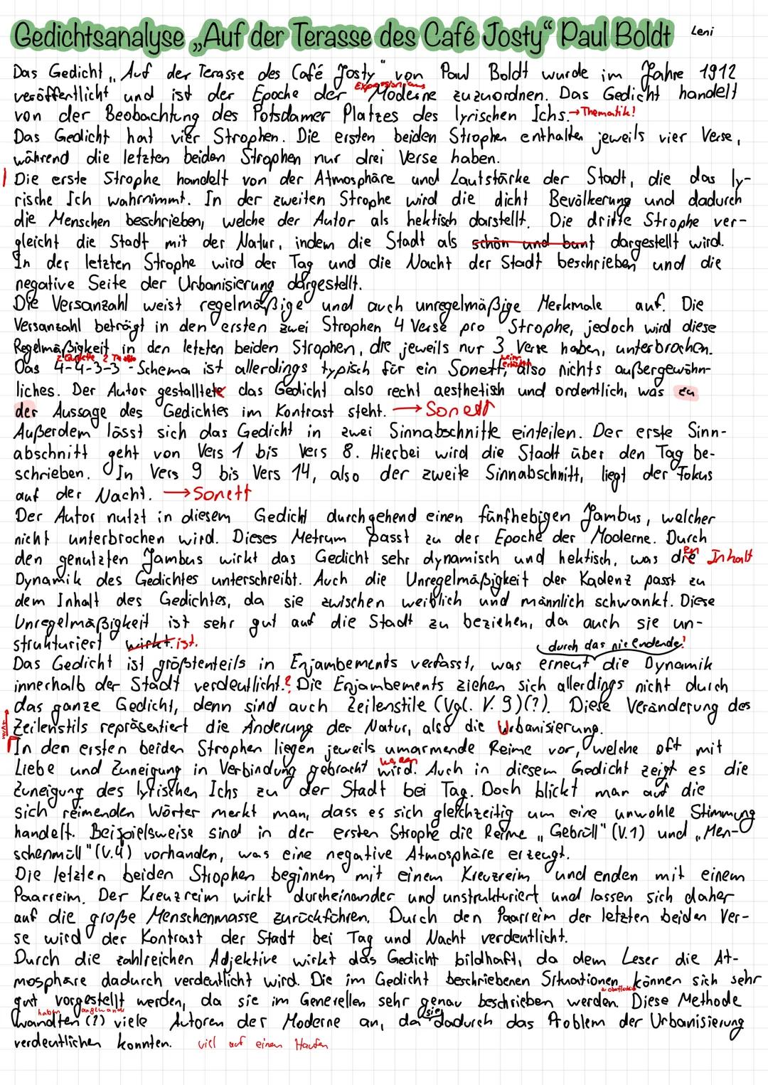 Gedichtsanalyse „Auf der Terasse des Café Josty" Paul Boldt Leni
Das Gedicht. Auf der Terasse des Café Josty von Paw Boldt wurde im Jahre 1