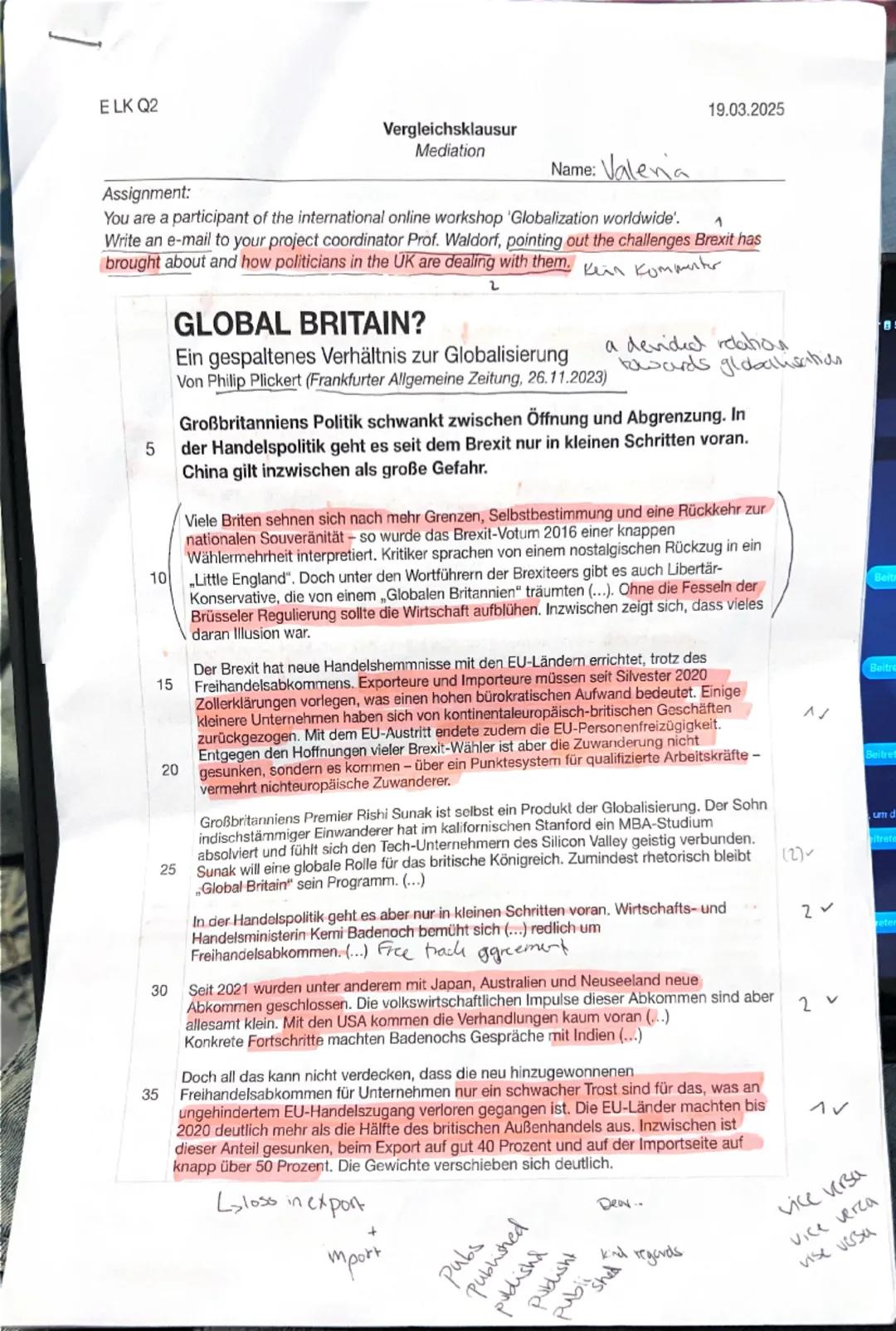 Englisch LK Klausur Q2 Mediation