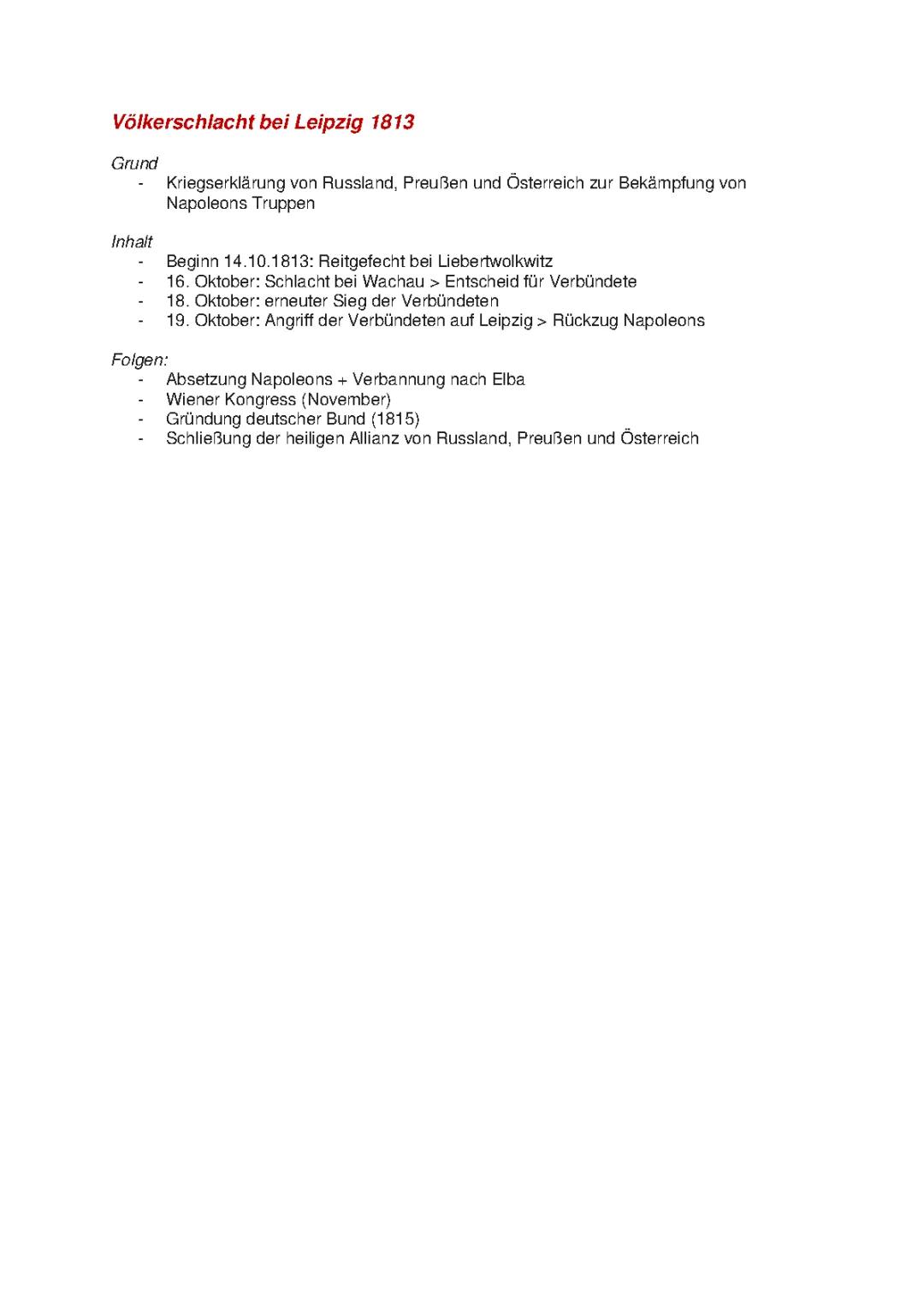 Völkerschlacht bei Leipzig