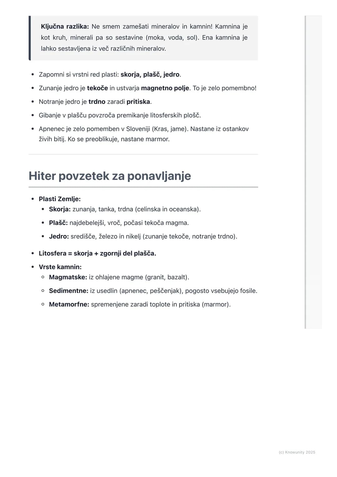 # Zgradba Zemlje
## Zgradba Zemlje: uvod
Zemlja ni samo velika skala, na kateri živimo. Če bi jo prerezali na pol, bi videli,
da je sestav