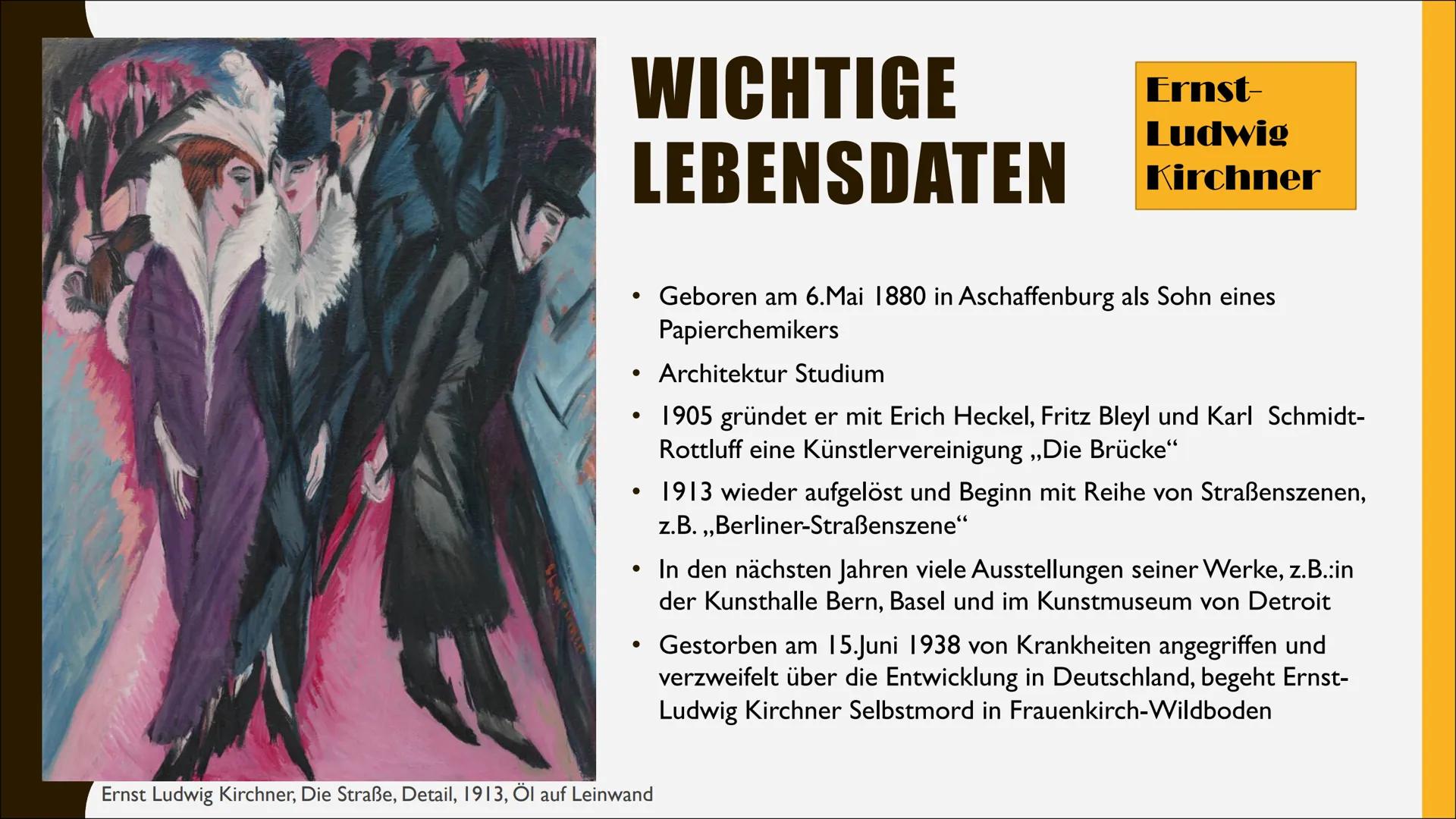 ERNST
LUDWIG
KIRCHNER
WICHTIGER VERTRETER DES
EXPRESSIONISMUS UND VORREITER
DER MODERNE
Kopf des Malers
(Selbstbildnis),
1925 # THEMEN
*