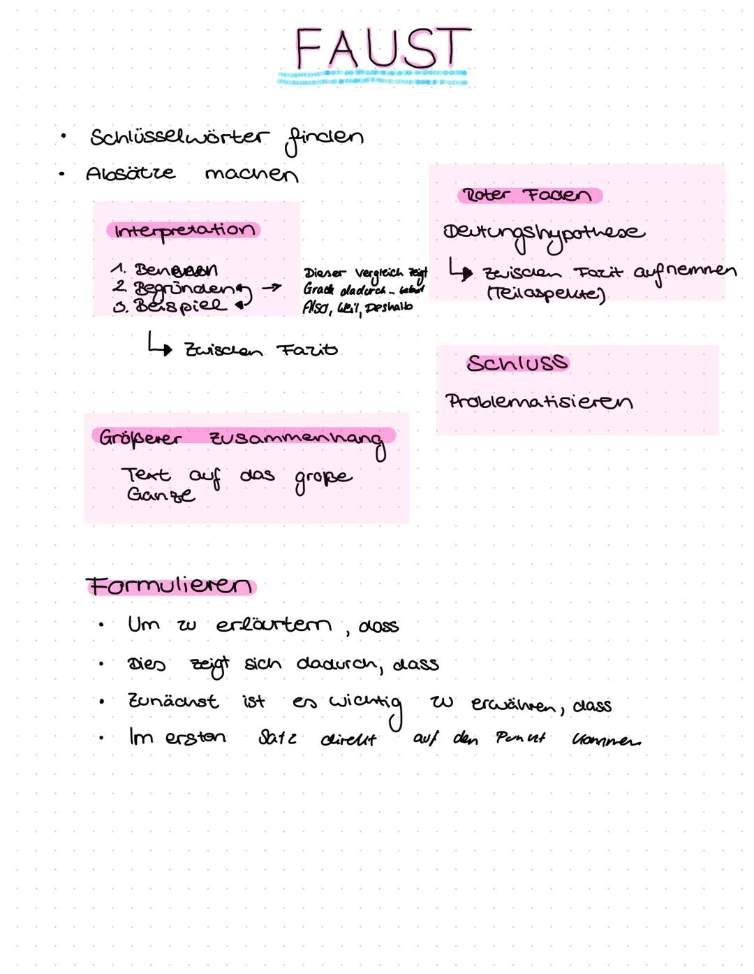 Faust jedes Kapitel mit Deutung