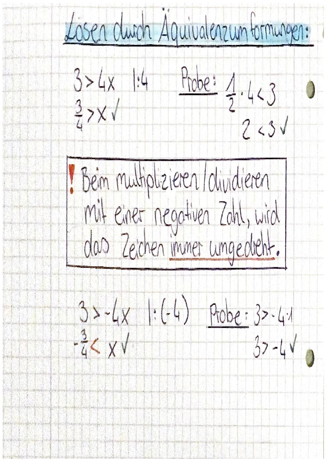 Lineare Ungleichungen
Zeichen:
..gleich"
> größer"
"kleiner
z.. größer, gleich"
s kleiner, gleich"
Beispiele an dem Zahlenstrahl:
"
F012345