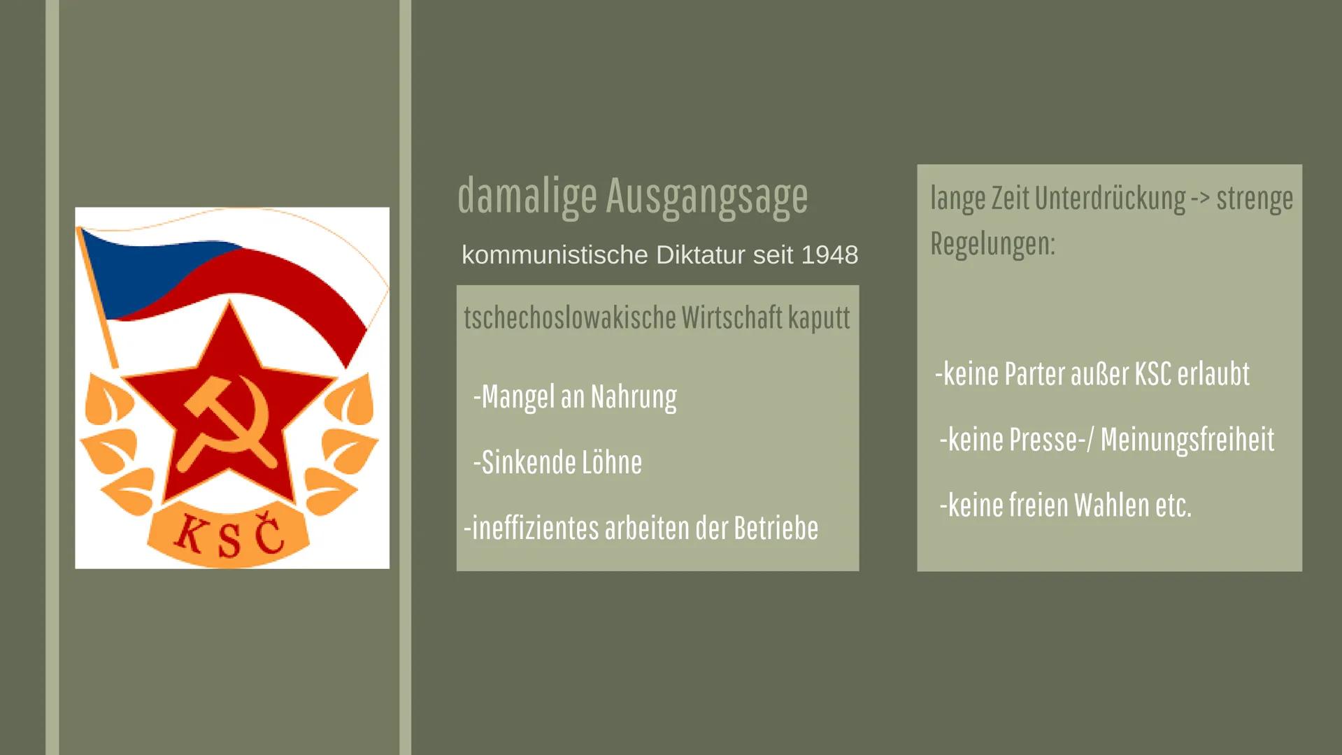 PRAGER FRÜHLING GLIEDERUNG
Thesen
Lage Tschechoslowakei
damalige Ausgangslage
Ursache / Auslöser
Ziele Dubcek
Verlauf
Ende & Folgen