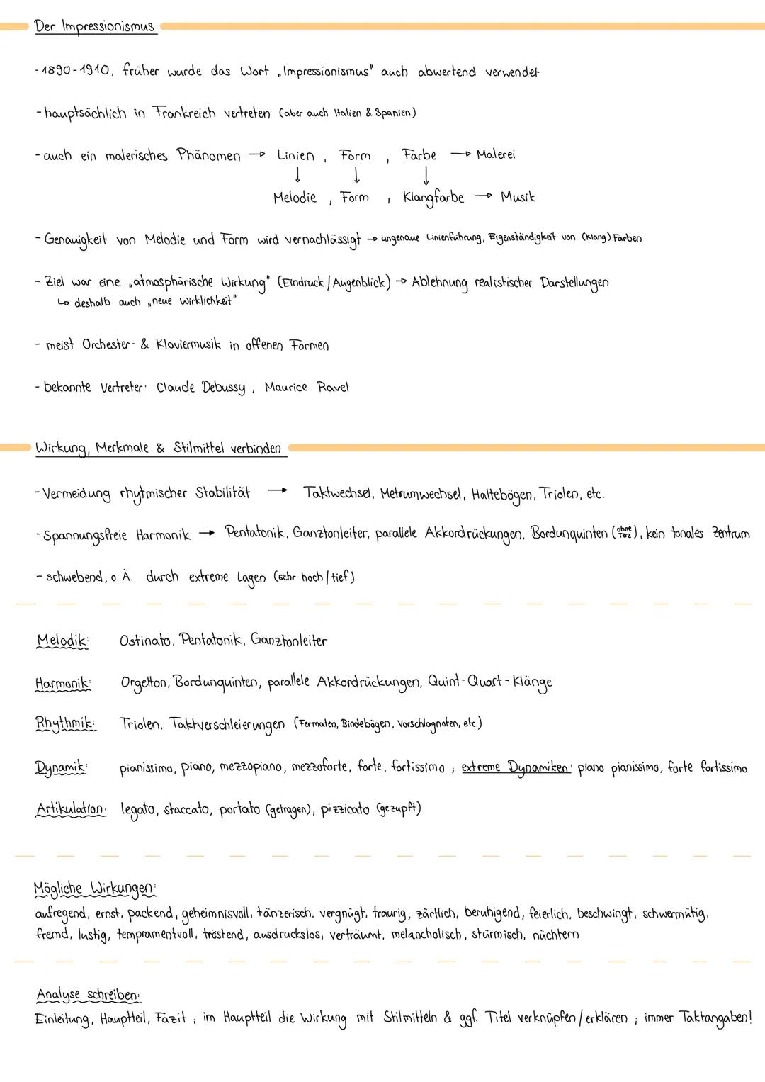 Stilmittel des musikalischen Impressionismus
Ostinato: gleichbleibendes Motiv, das ständig wiederholt wird
Orgelton: über eine längere Strec