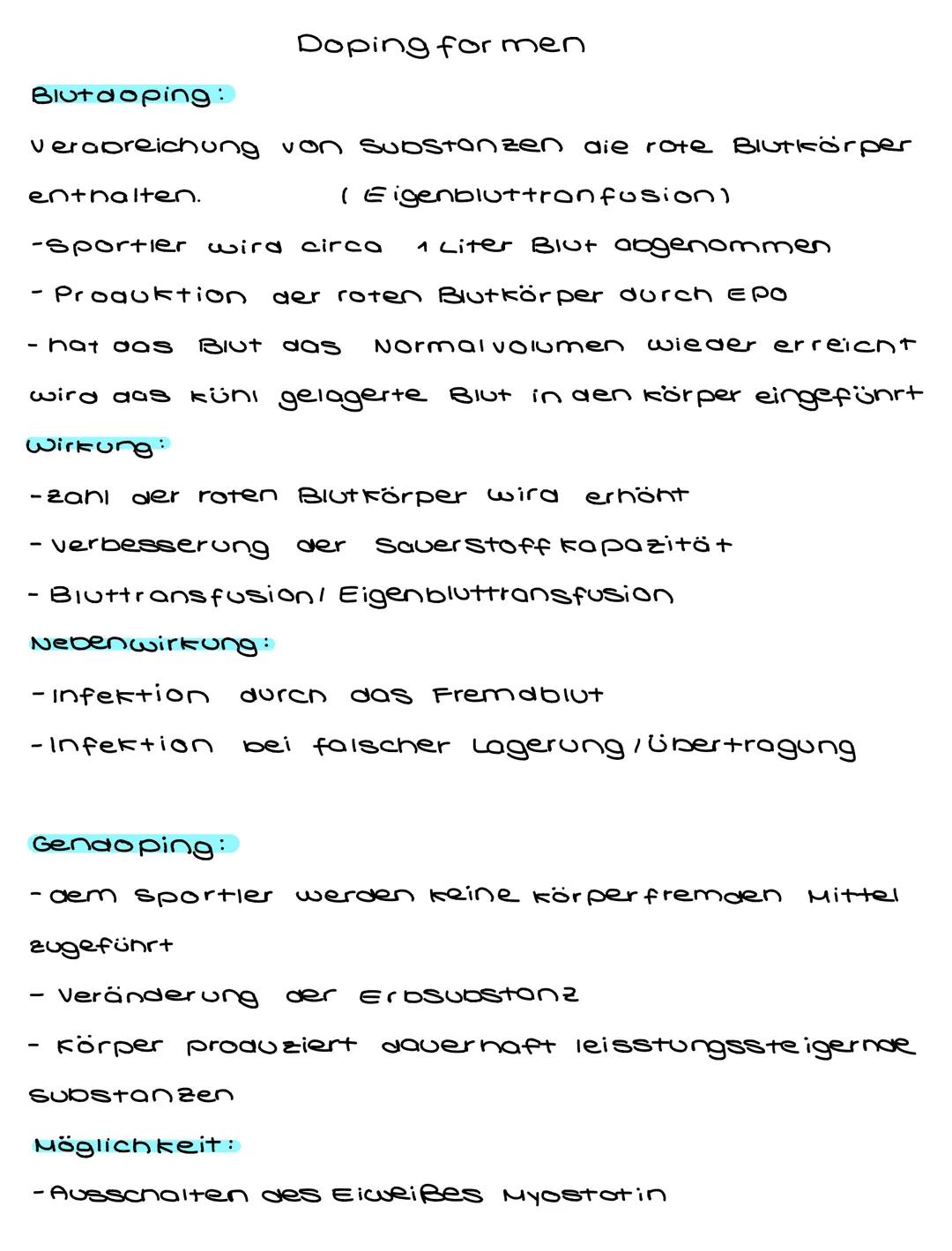 # Doping im Sport
(Definition / Kriterien / Substanzen / Formen/
kontrollen/EPO/Pro-Contra (Legalisierung)
Definition:
„Anwendung verbote