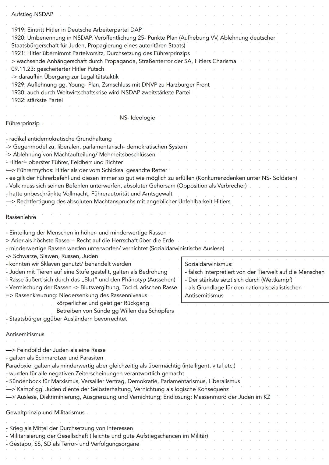 Aufstieg Hitlers, vom Verfassungsstaat zum Führerstaat
- Hitlers 1. Versuch 1923 mit Hilfe eines Putschs (illegal) die Macht zu erlangen
->