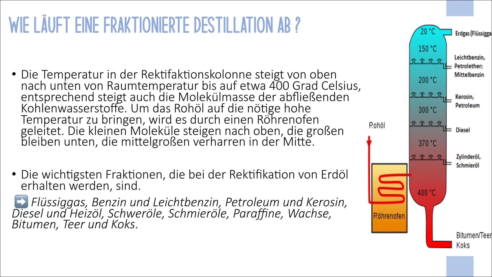 Fraktionierte Destillation
Å
-TRENNVERFAHREN-
FRANZISKA BRÜNNET WAS IST DIE DESTILLATION EIGENTLICH?
Durch das Trennverfahren der fraktionie