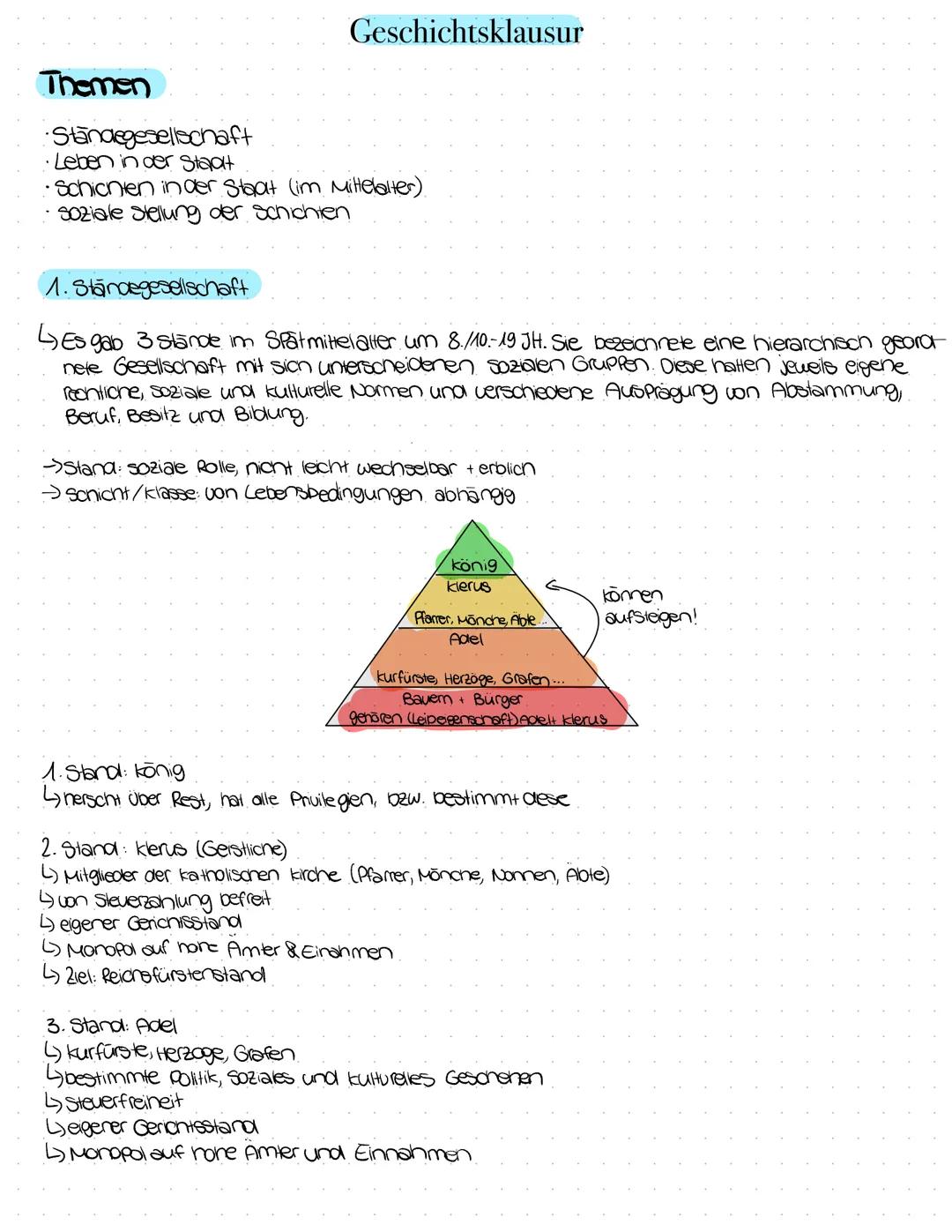 Ständegesellschaft im Mittelalter