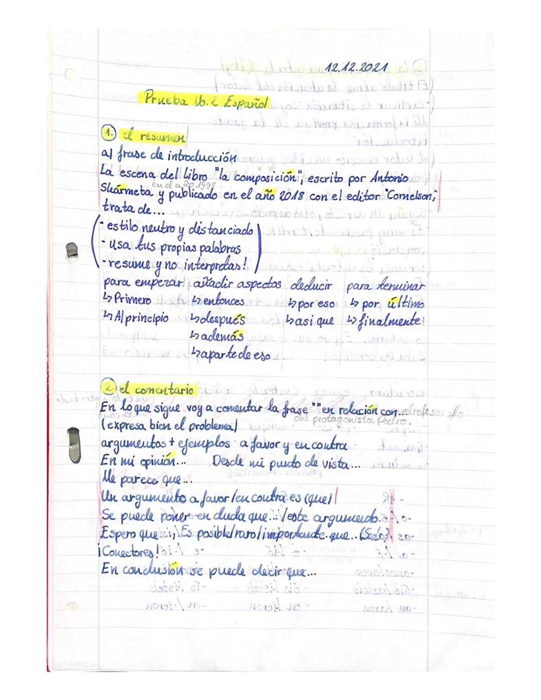 till dt
fret do
Prueba 16.2 Español
estilo neutro y distanciado
propias palabras
usa
Aus
-resume y no interpretas!
para empezar
27 Primero
A