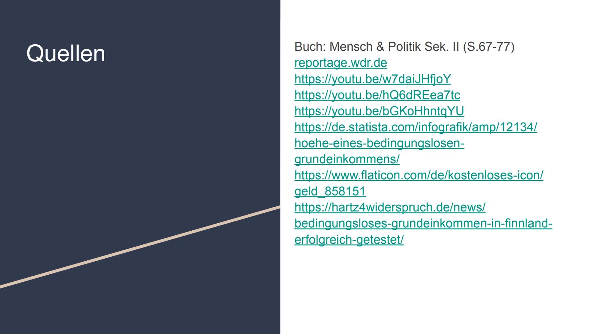 # Bedingungsloses Grundeinkommen (BGE)
Definition:
- Sozialpolitisches Grundeinkommen
- Jeder Bürger erhält vom Staat ausgezahlte finanziel