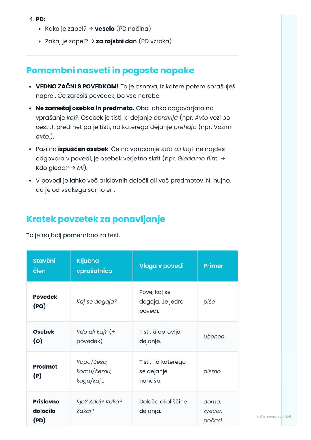 # Stavčni členi
Uvod v stavčne člene
Stavčni členi so deli povedi. Vsaka beseda ali skupina besed v povedi
ima svojo nalogo. Če razumemo t