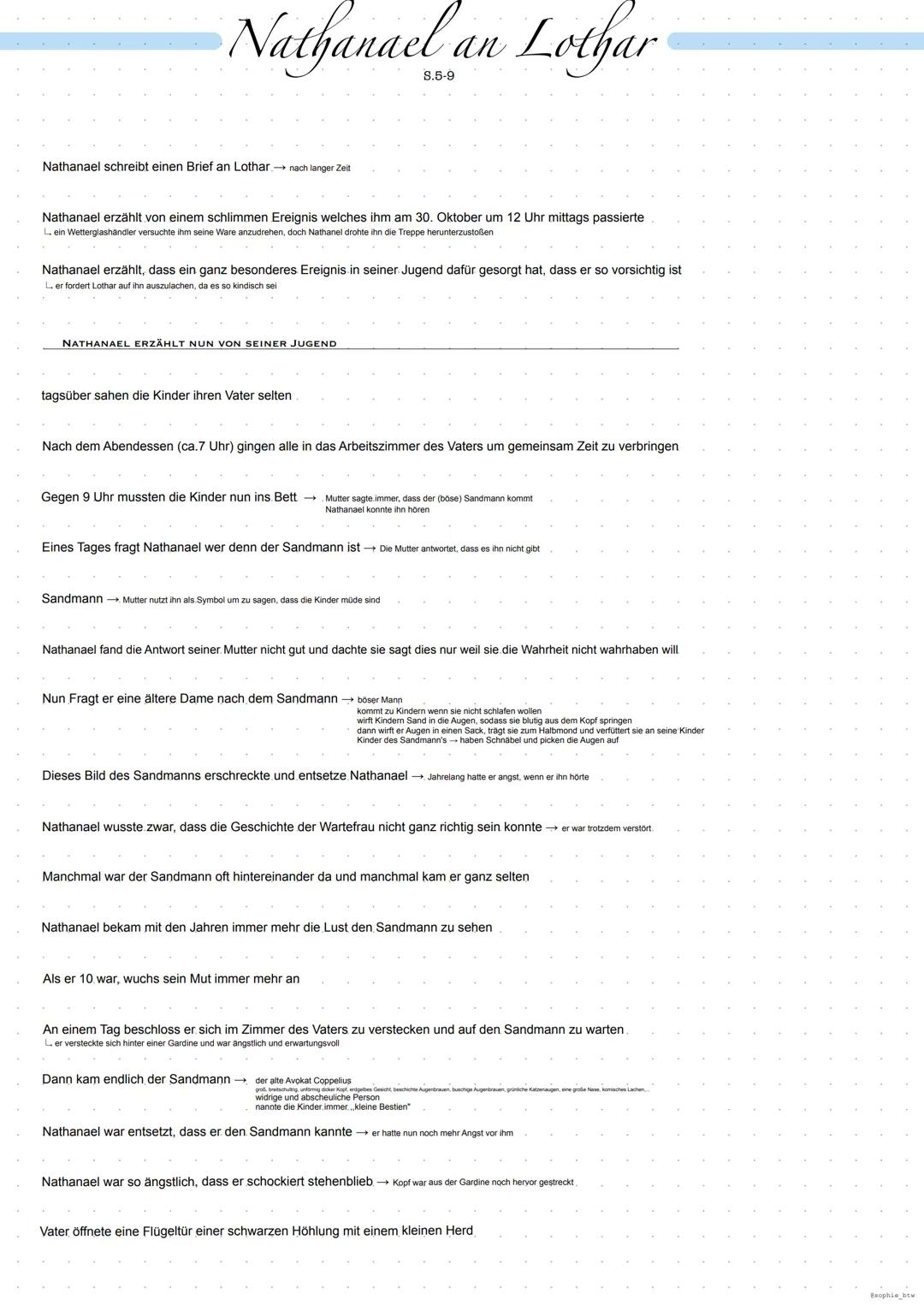 Der Sandmann # Der Sandmann
Nathanael an Lothar
S. 5-9
S. 9-12
Clara an Nathanael
S. 12-15
Nathanael an Lothar
S.15-16
weitere Erzählung