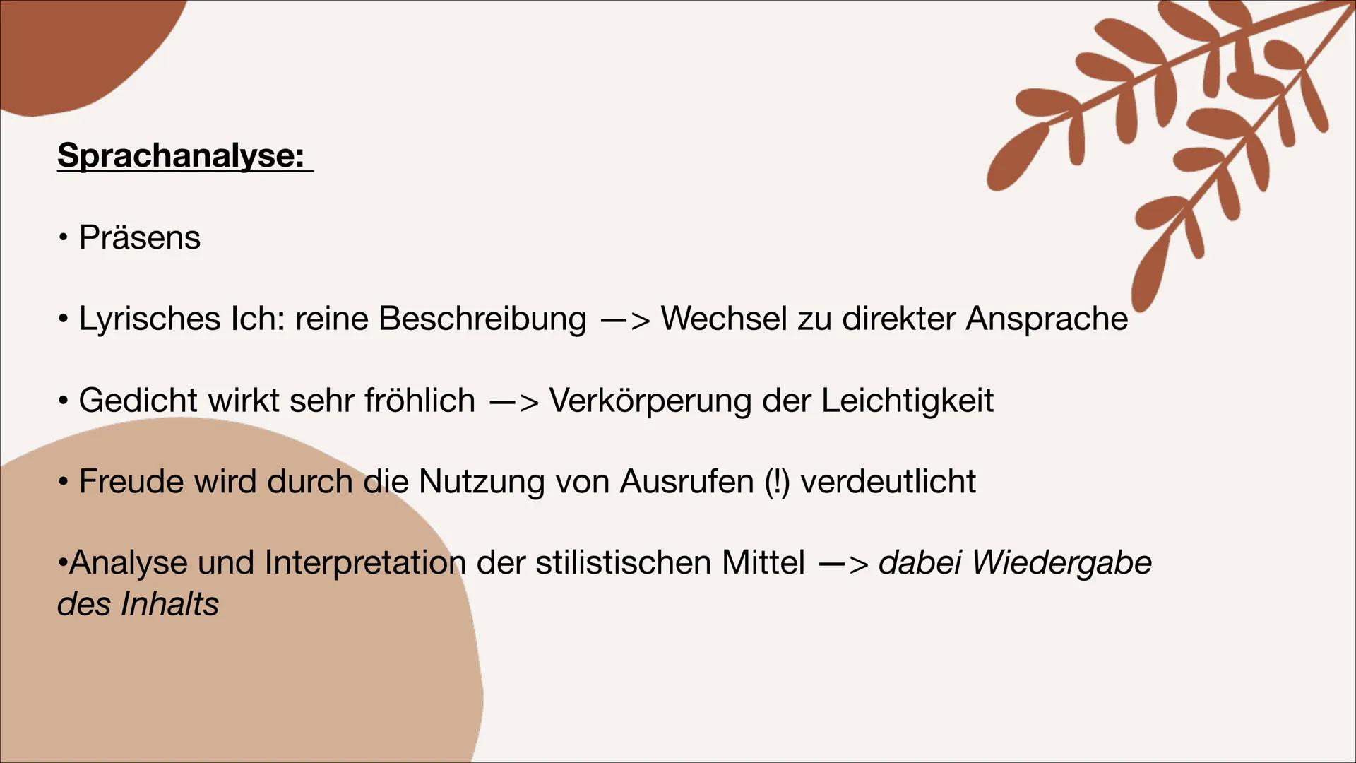 # Gedichtinterpretation
Mailied (Johann Wolfgang von Goethe) # Inhaltsangabe
- Einleitung -> TATTE(Q) / Eindrücke / Vermutungen
- Haupttei