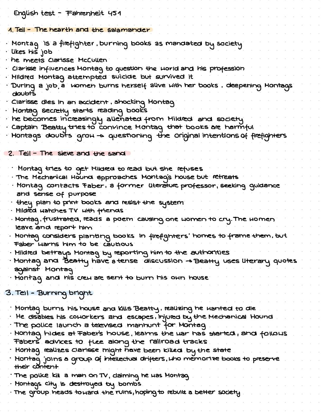 Fahrenheit 451 Summary/Zusammenfassung